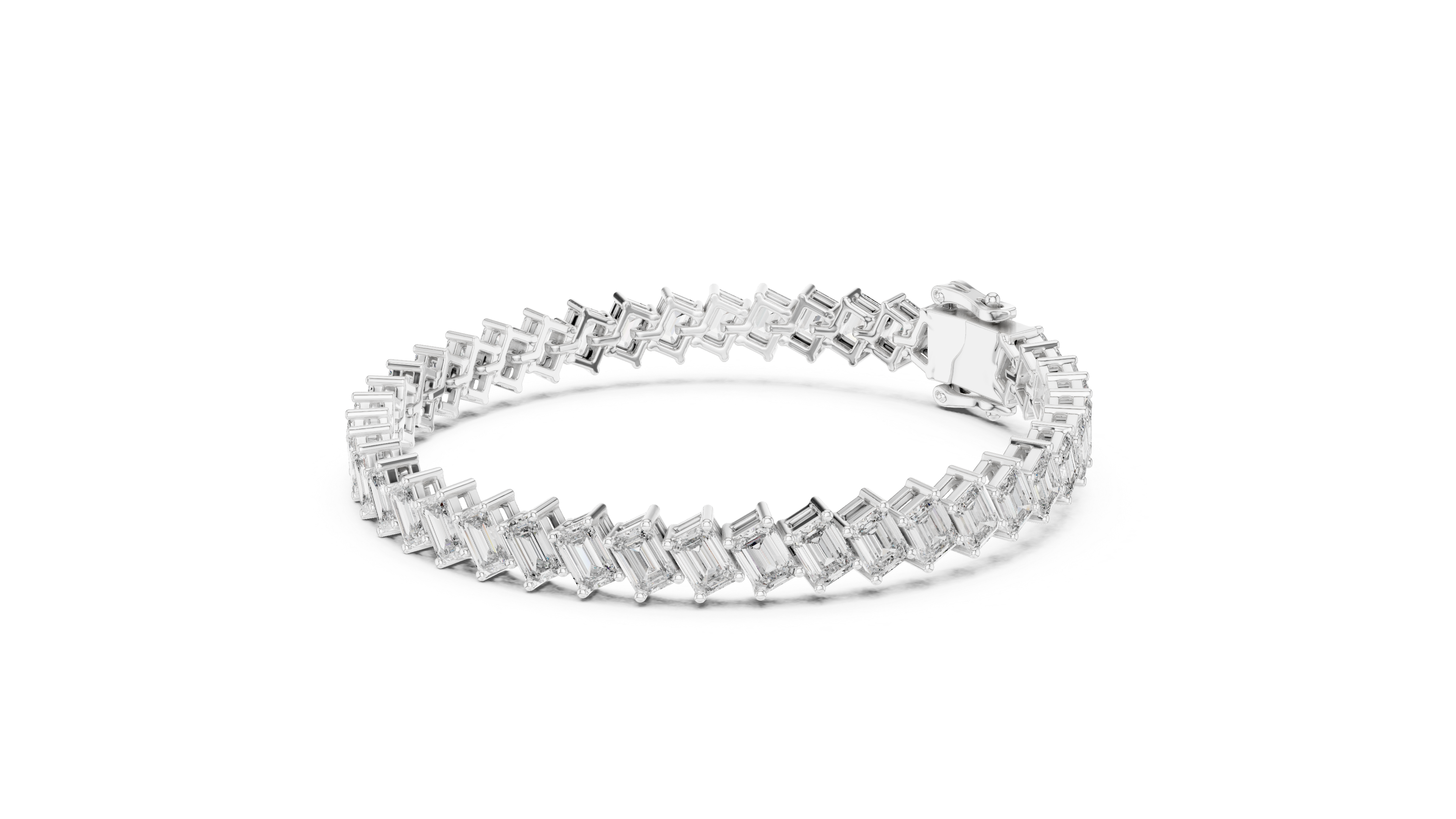 سوار مرصّع بالألماس والزمرد in White Gold - VYKA Diamonds