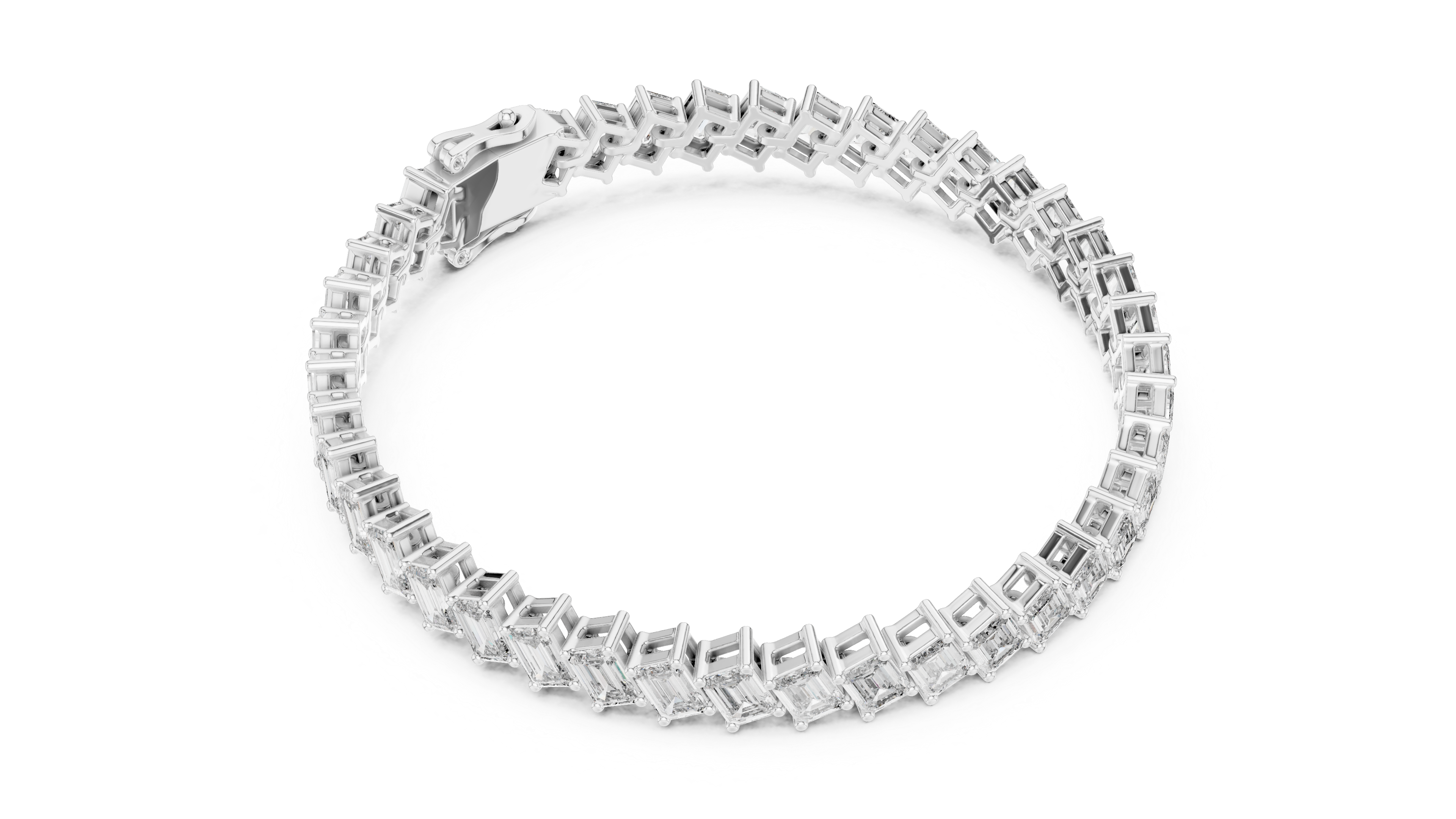 سوار مرصّع بالألماس والزمرد in White Gold - VYKA Diamonds
