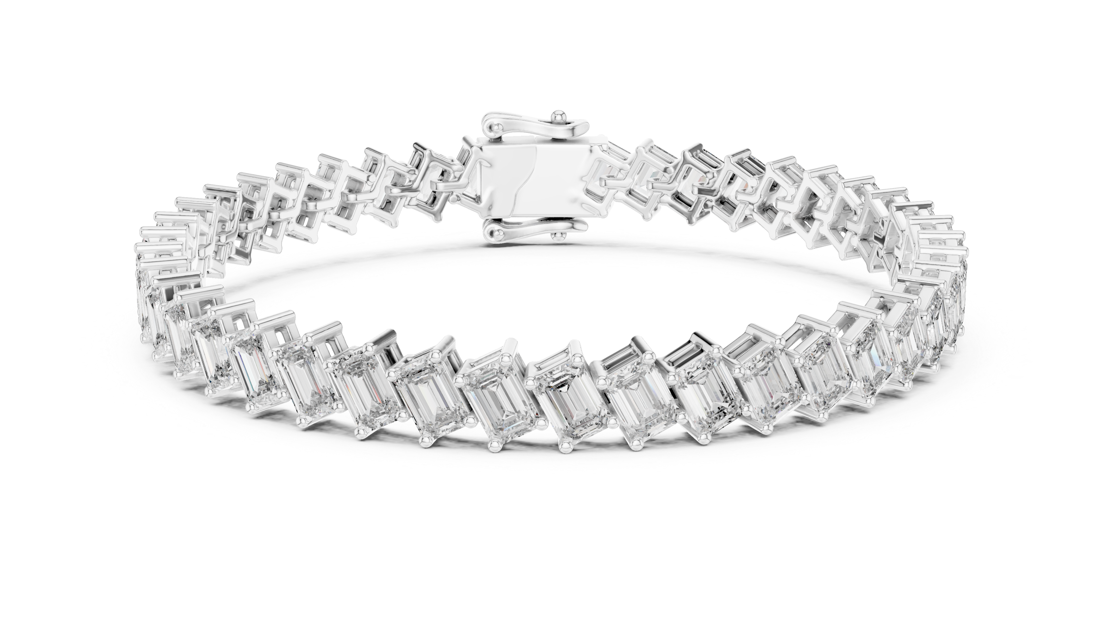 سوار مرصّع بالألماس والزمرد in White Gold - VYKA Diamonds