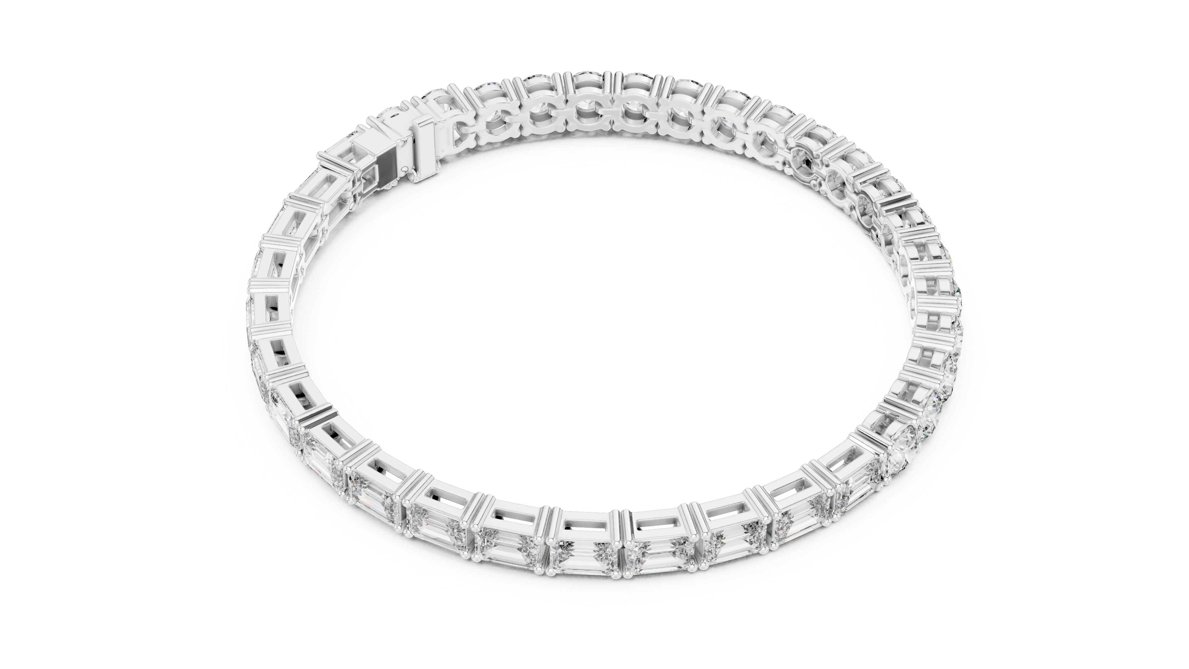 سوار من الزمرد بتصميم الكوليه in White Gold - VYKA Diamonds
