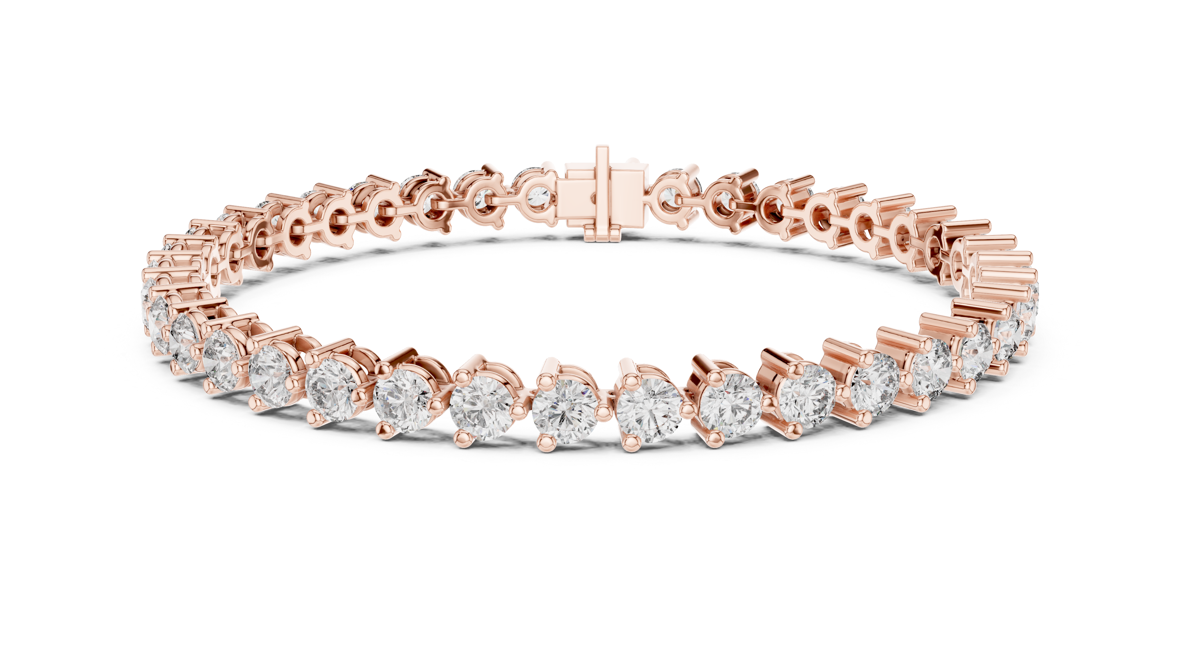 سوار ألماس مرصع بمخالب مستديرة in Rose Gold - VYKA Diamonds