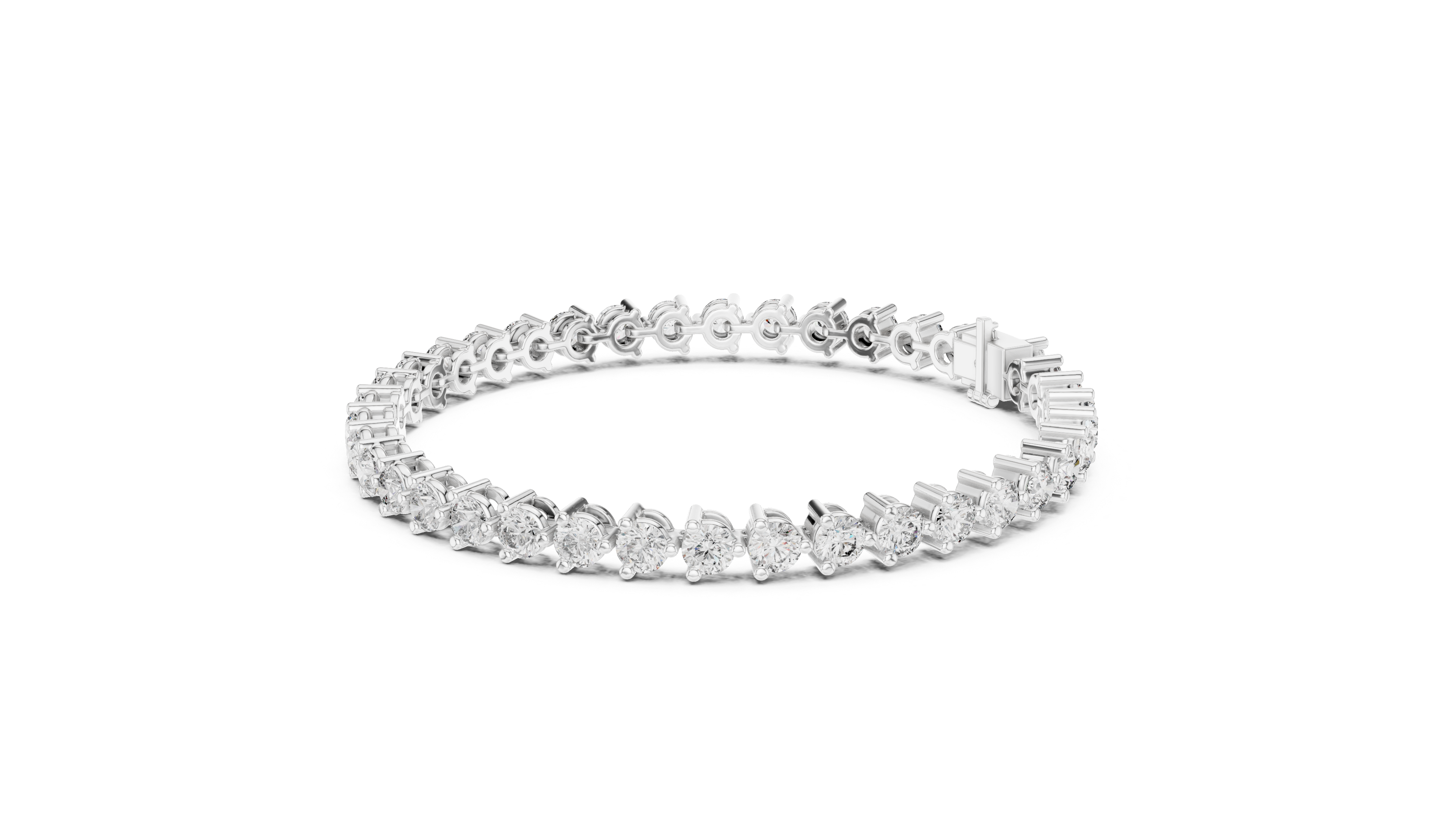 سوار ألماس مرصع بمخالب مستديرة in White Gold - VYKA Diamonds