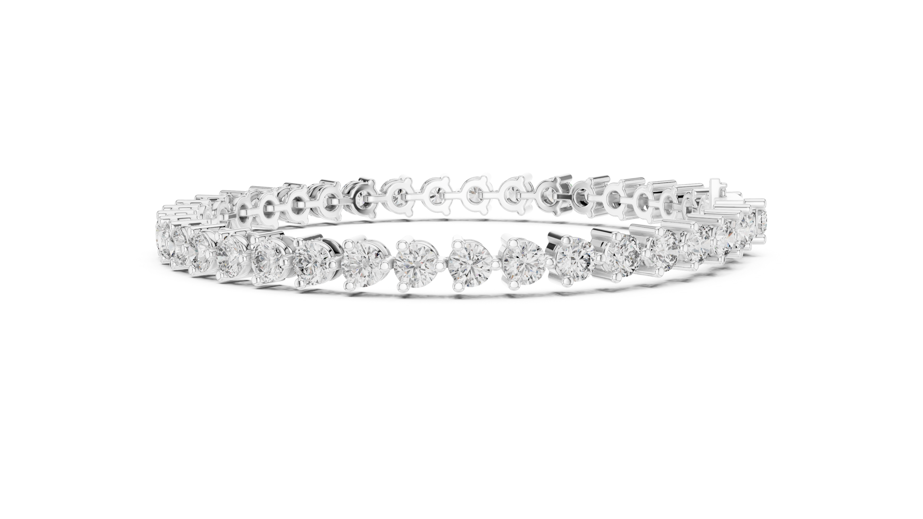 سوار ألماس مرصع بمخالب مستديرة in White Gold - VYKA Diamonds