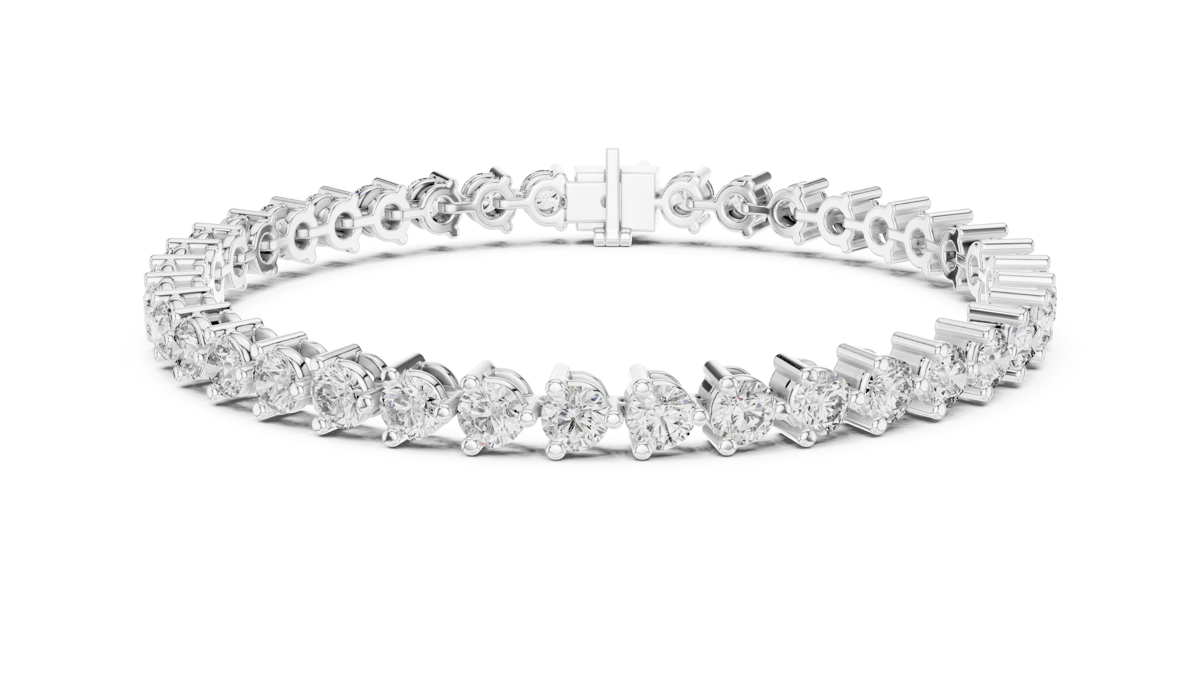 سوار ألماس مرصع بمخالب مستديرة in White Gold - VYKA Diamonds