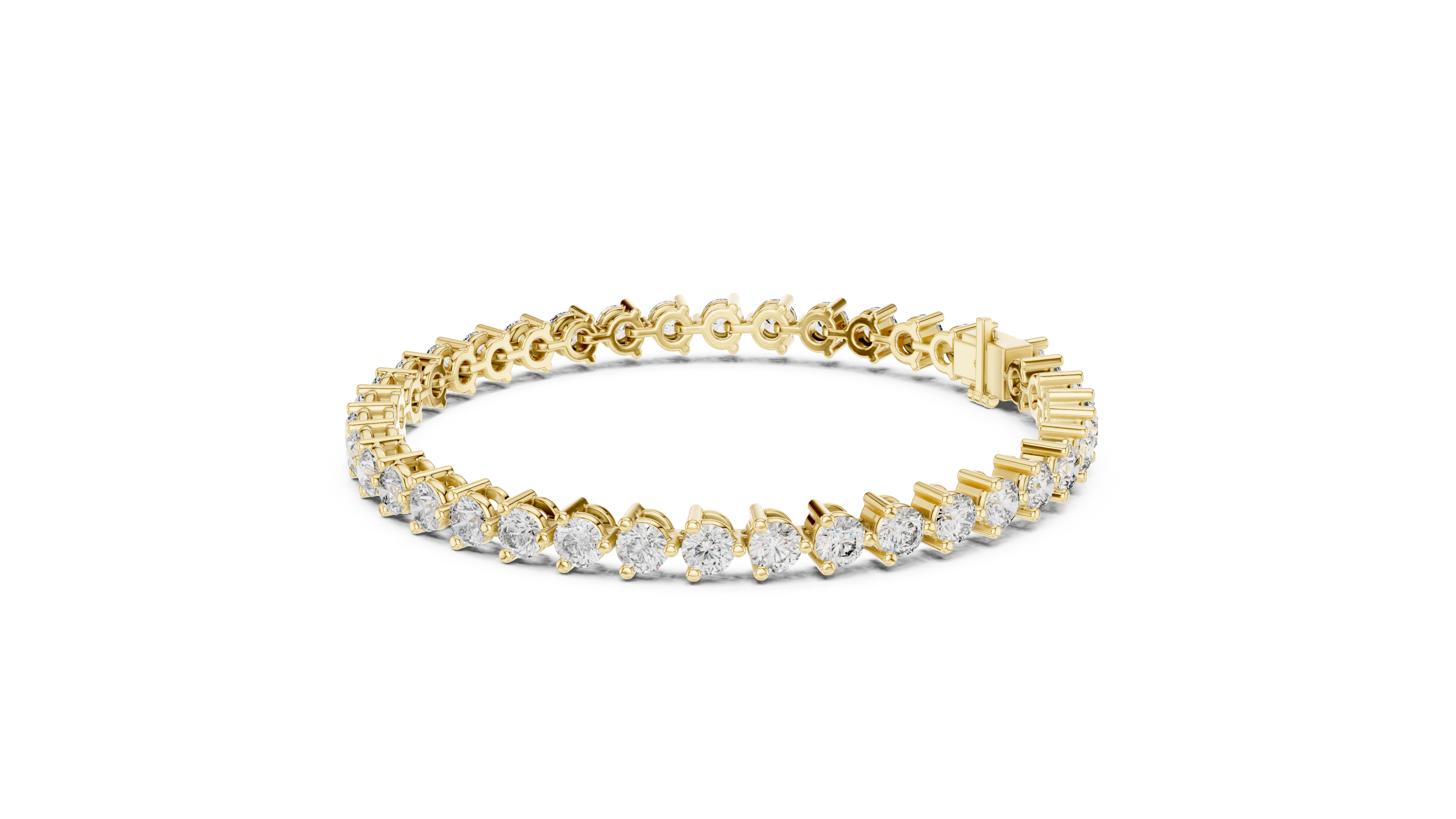 سوار ألماس مرصع بمخالب مستديرة in Yellow Gold - VYKA Diamonds