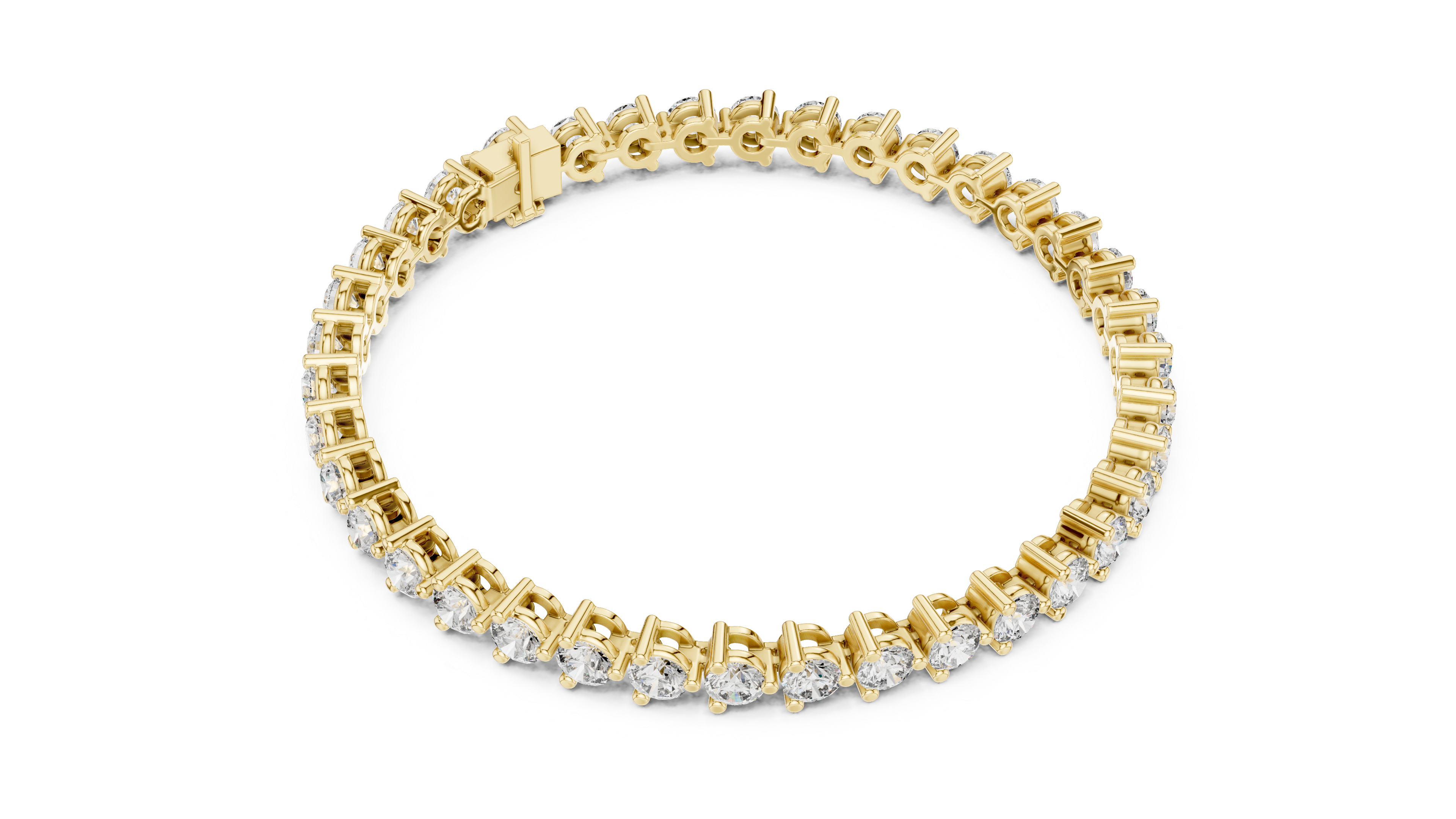 سوار ألماس مرصع بمخالب مستديرة in Yellow Gold - VYKA Diamonds