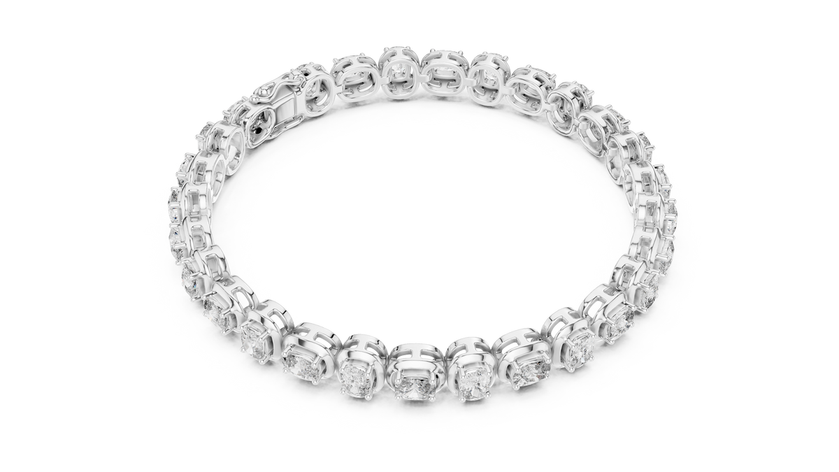 Cushion Cut Diamond Collet Tennis Bracelet