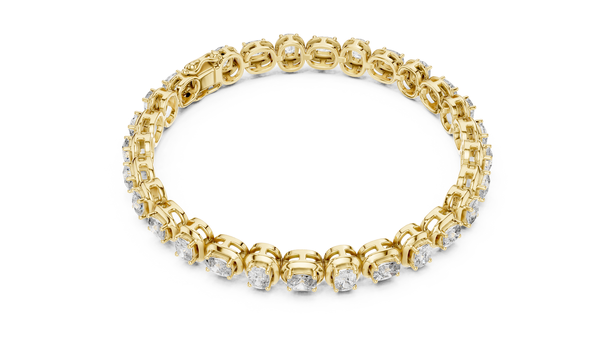Cushion Cut Diamond Collet Tennis Bracelet