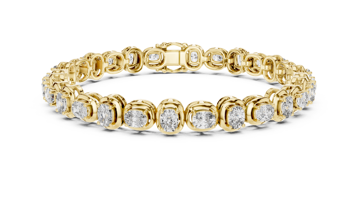 Cushion Cut Diamond Collet Tennis Bracelet