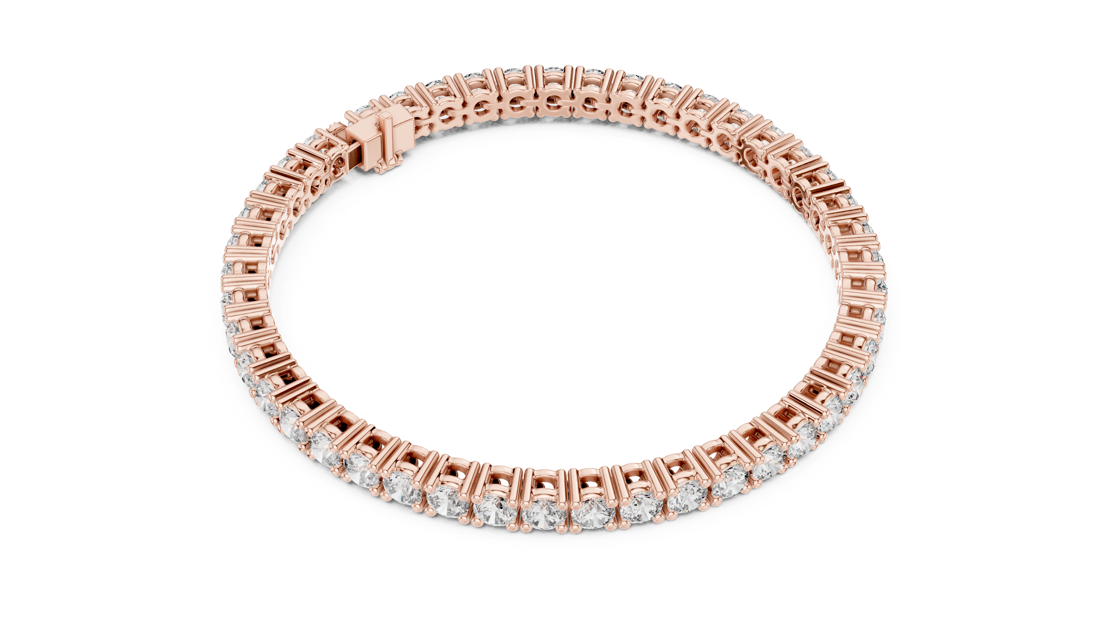 Channel Collet Diamond Bracelet in Rose Gold - VYKA Diamonds