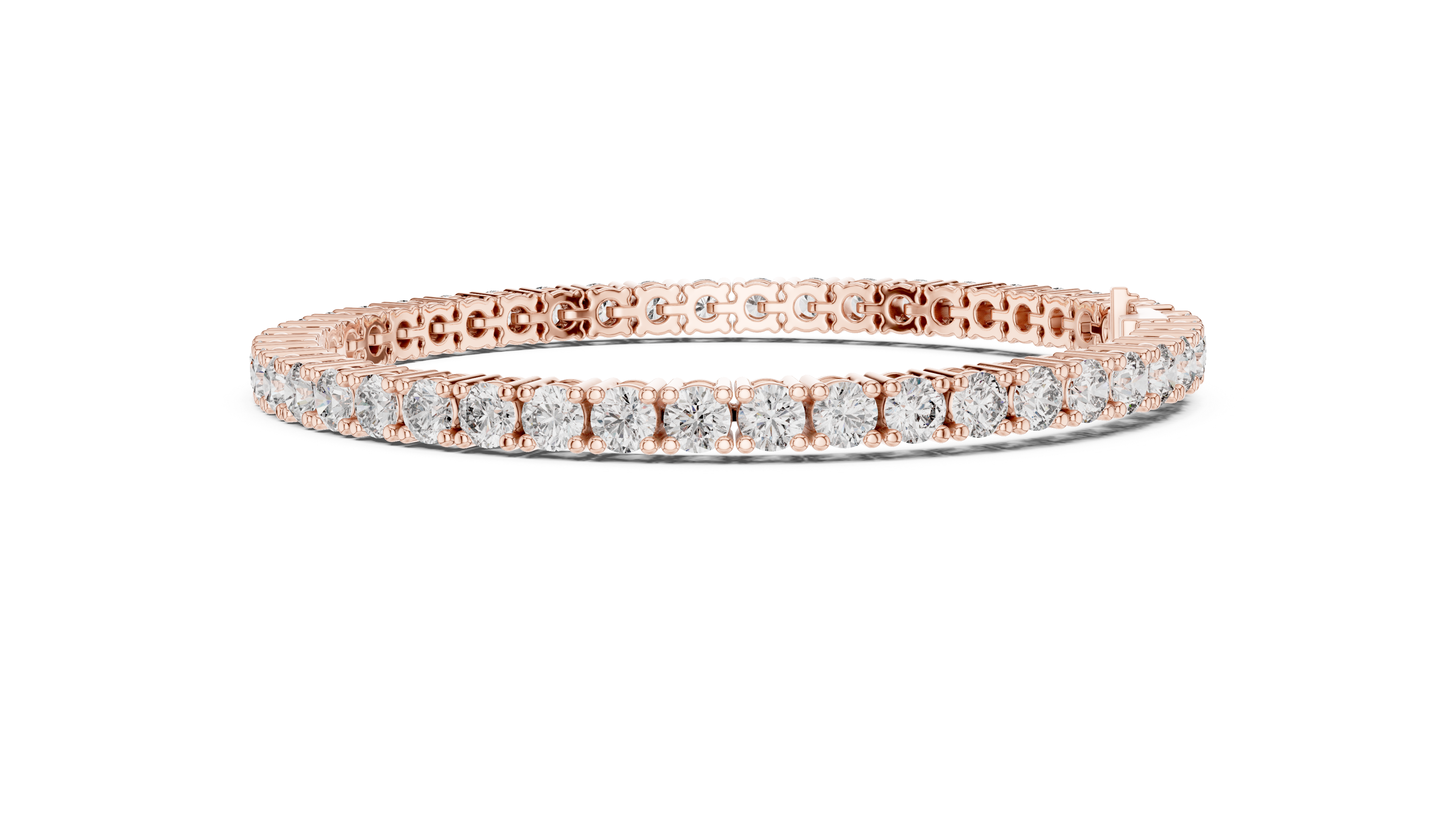 Channel Collet Diamond Bracelet in Rose Gold - VYKA Diamonds