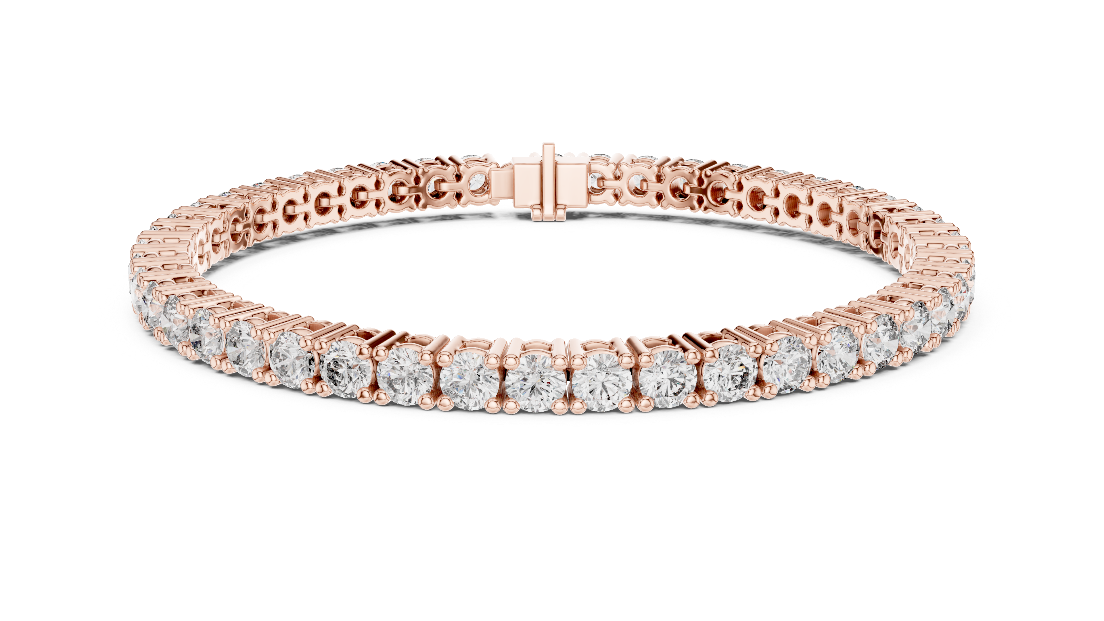 Channel Collet Diamond Bracelet in Rose Gold - VYKA Diamonds