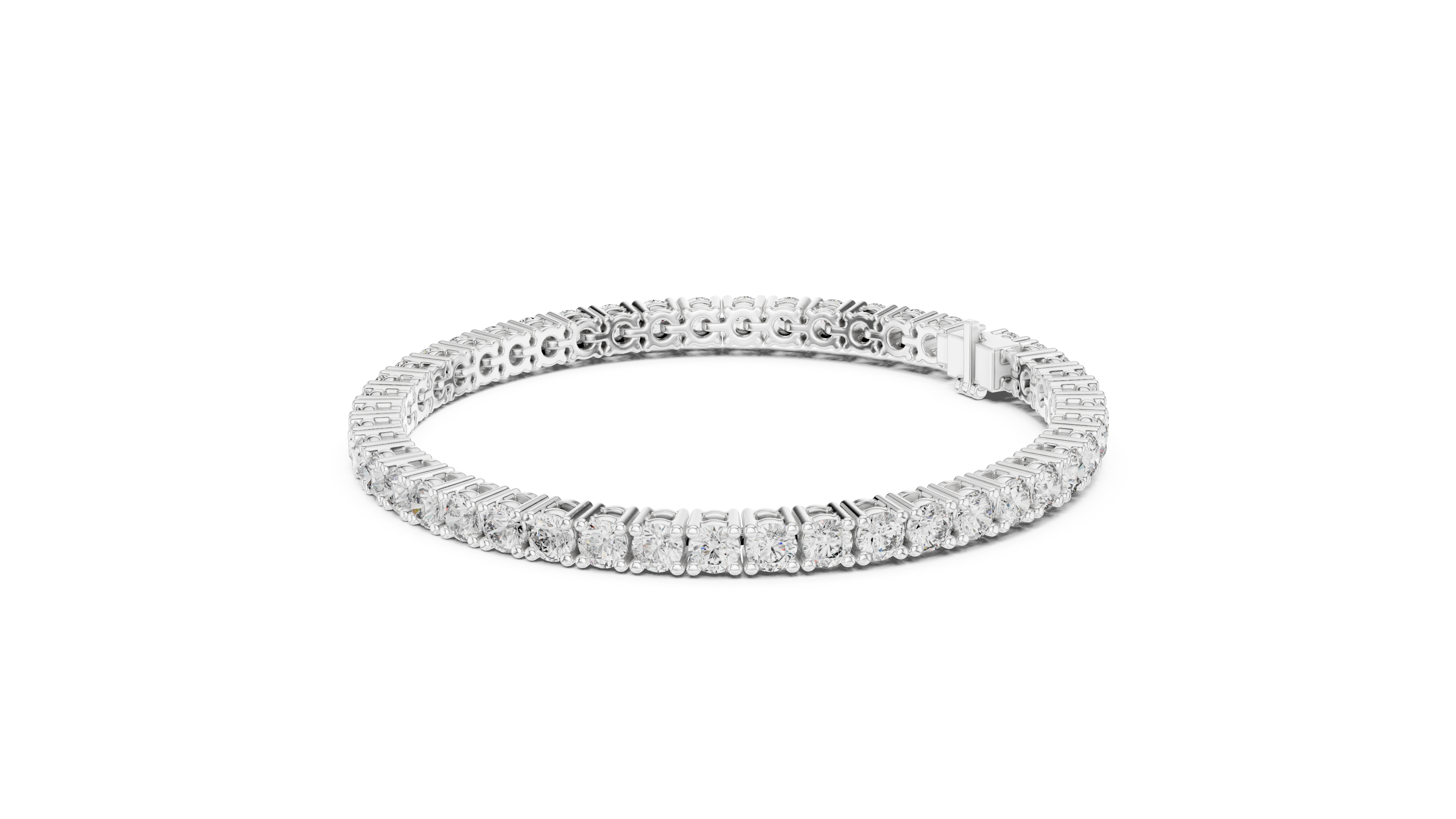 Channel Collet Diamond Bracelet in White Gold - VYKA Diamonds