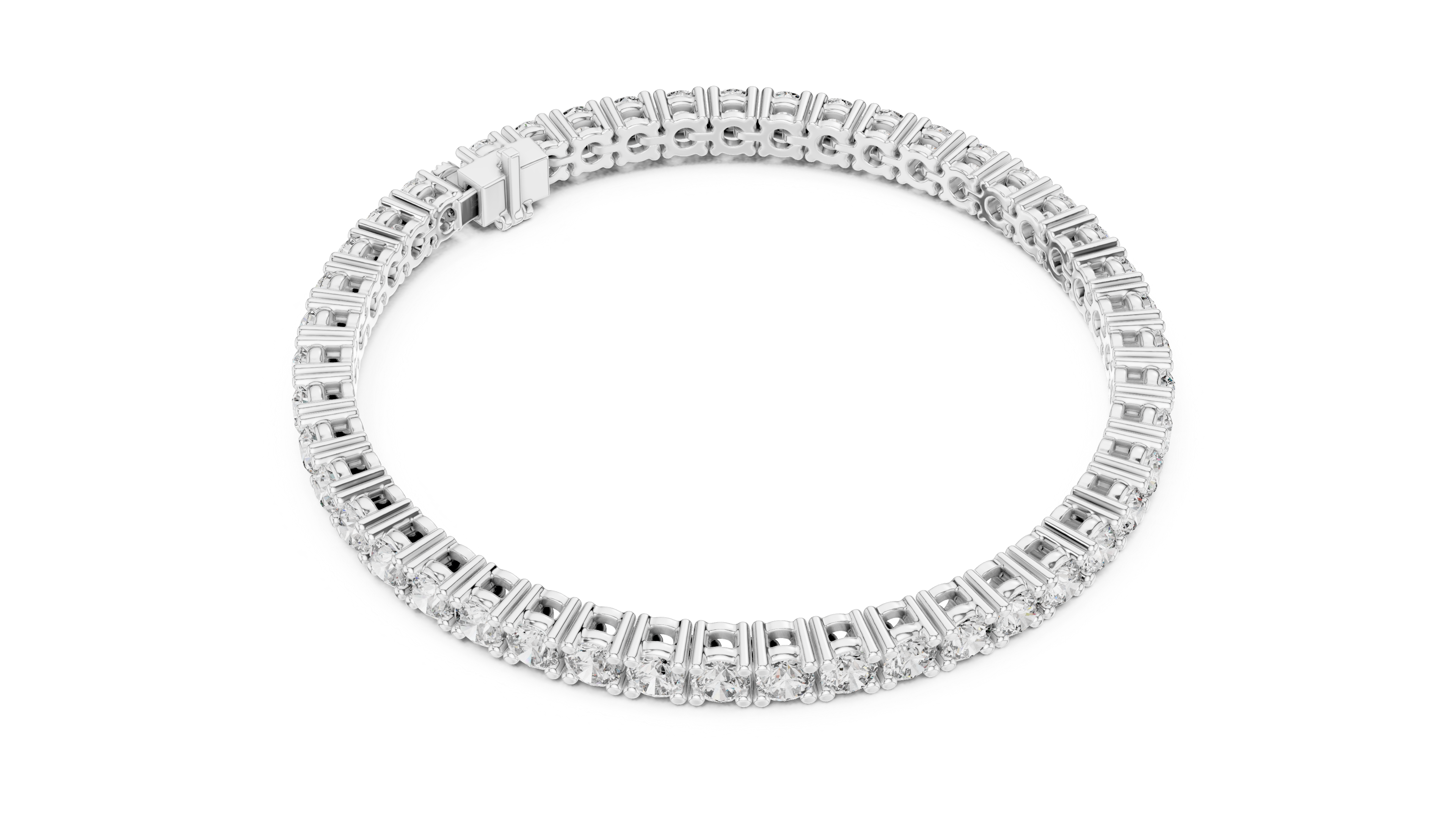 Channel Collet Diamond Bracelet in White Gold - VYKA Diamonds