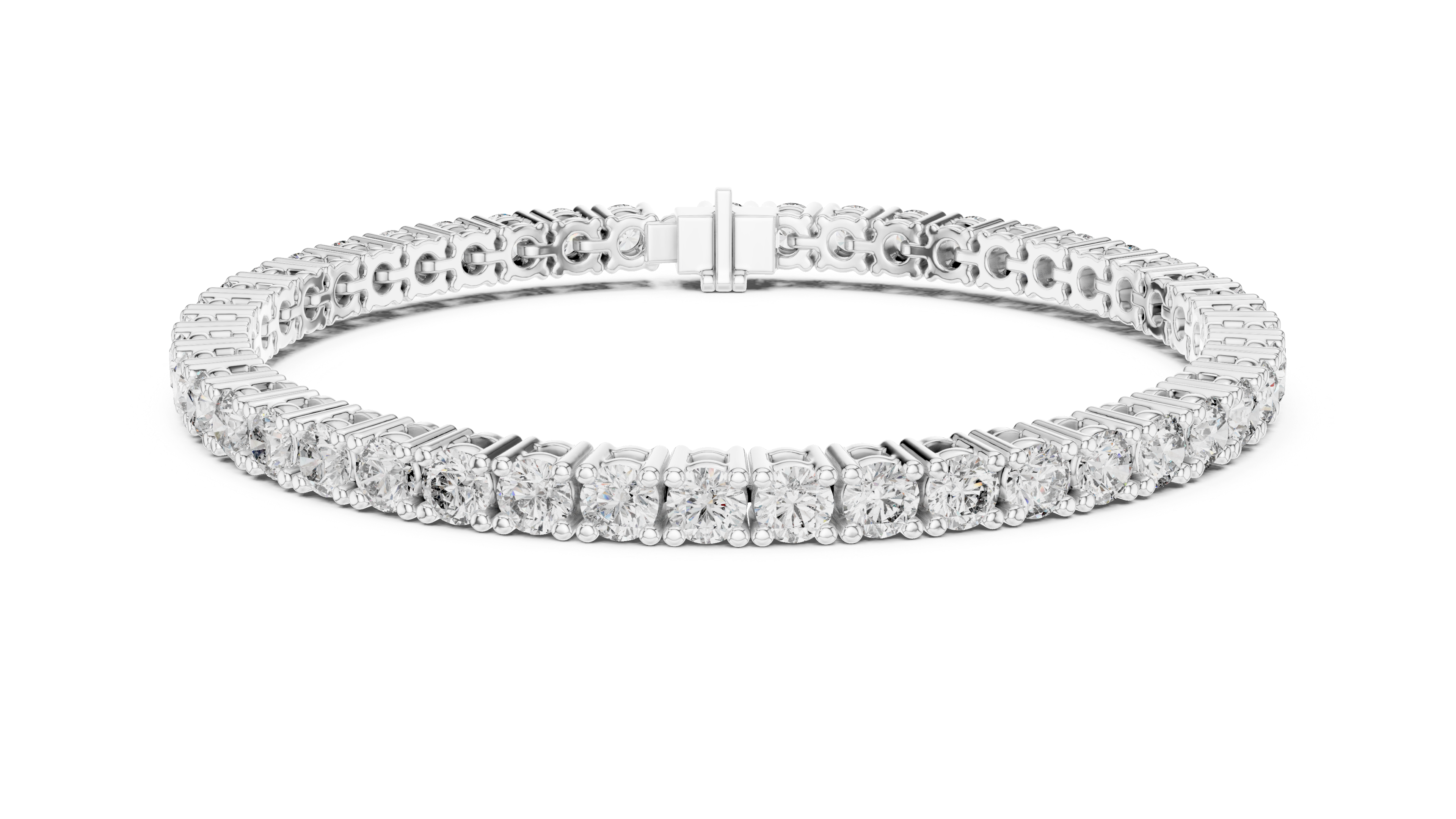 Channel Collet Diamond Bracelet in White Gold - VYKA Diamonds
