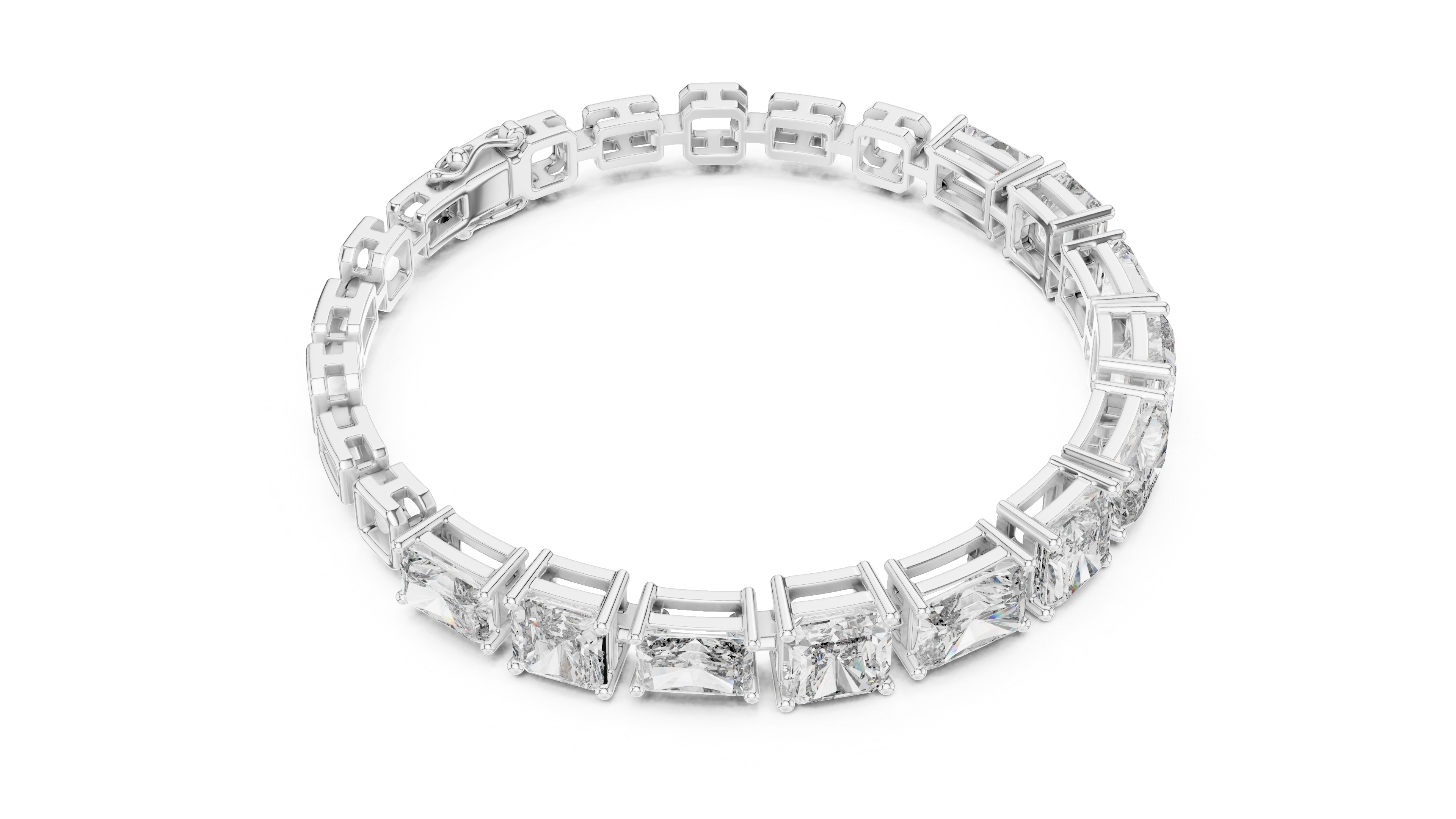 سوار سوليتير بتصميم مشع وجريء in White Gold - VYKA Diamonds