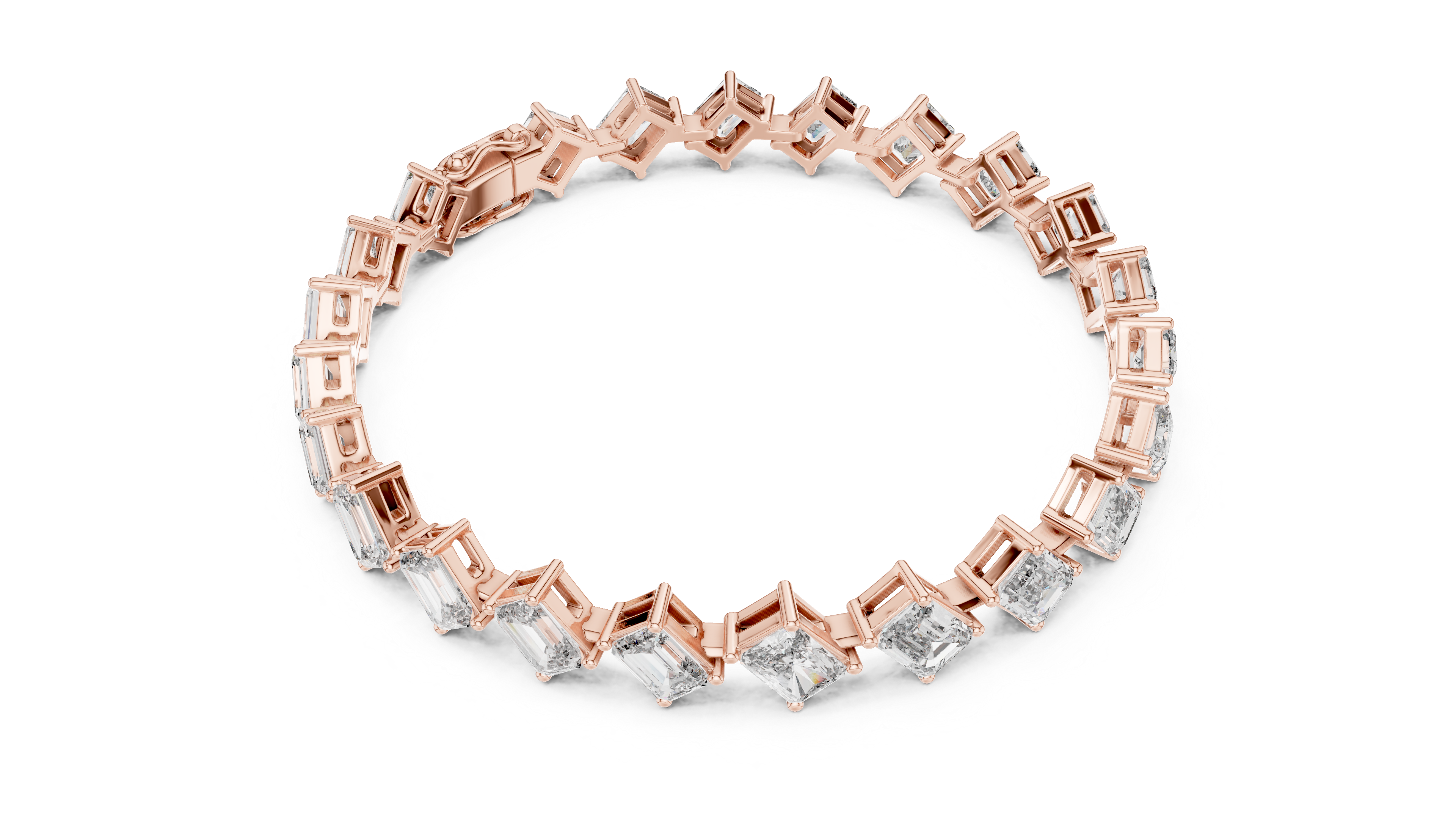 سوار سوليتير الزمرد in Rose Gold - VYKA Diamonds