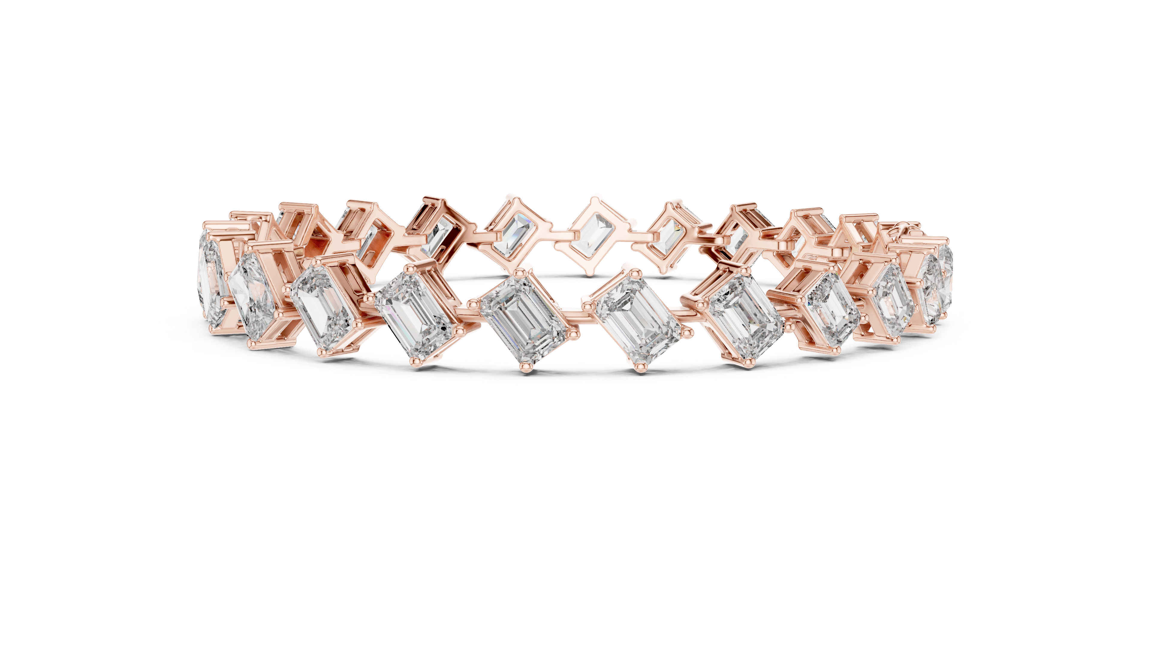 سوار سوليتير الزمرد in Rose Gold - VYKA Diamonds