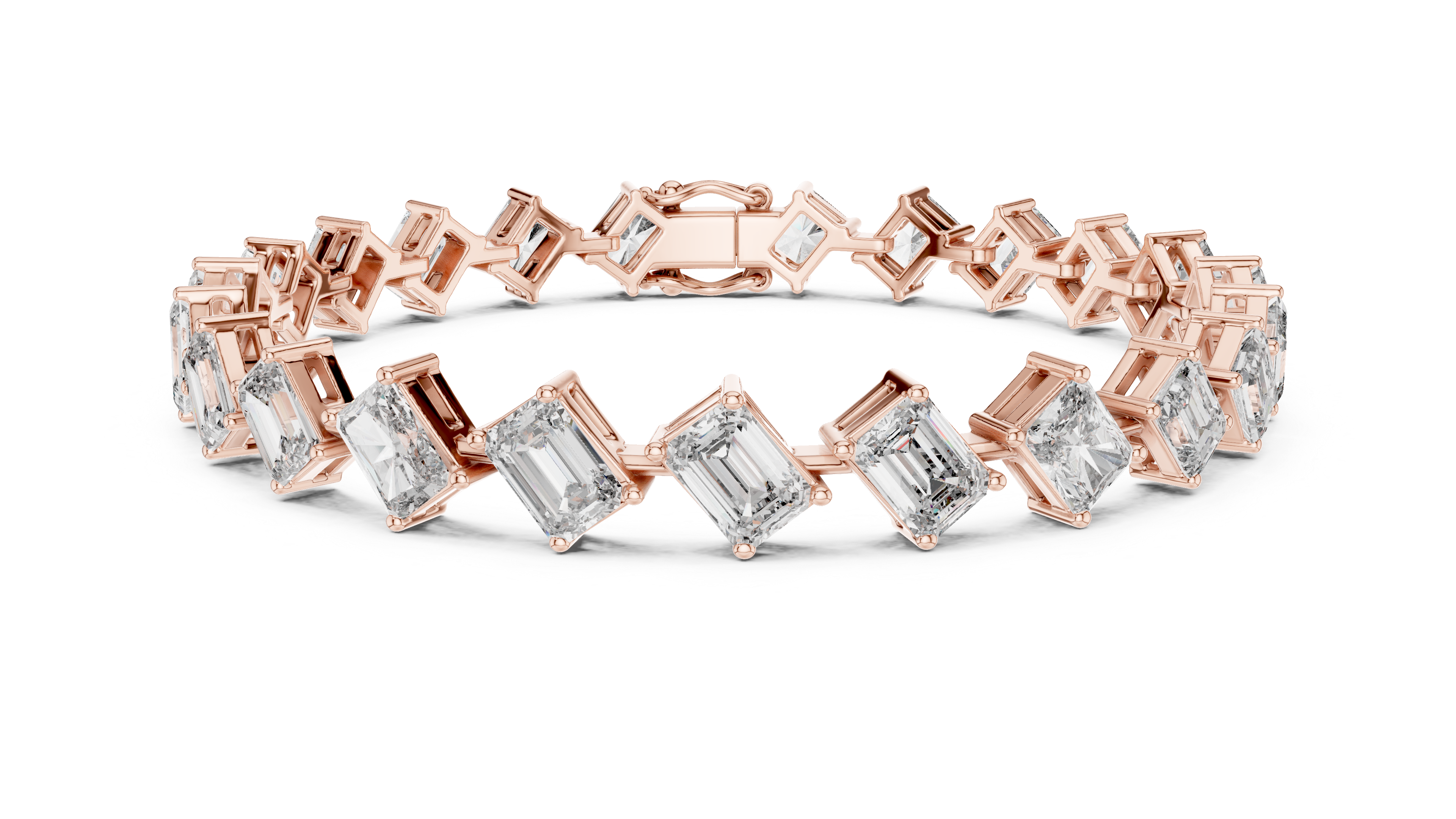 سوار سوليتير الزمرد in Rose Gold - VYKA Diamonds