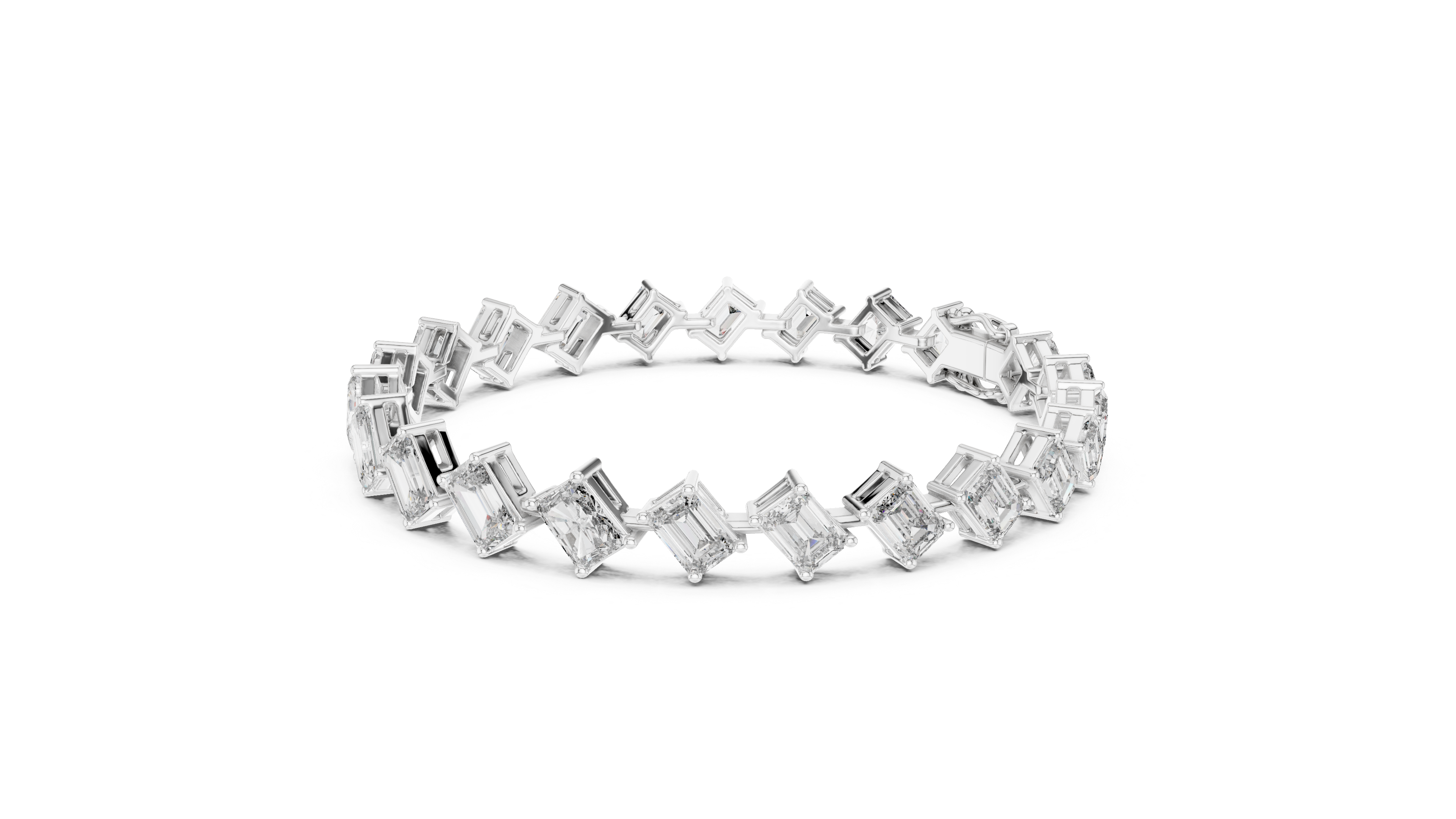 سوار سوليتير الزمرد in White Gold - VYKA Diamonds