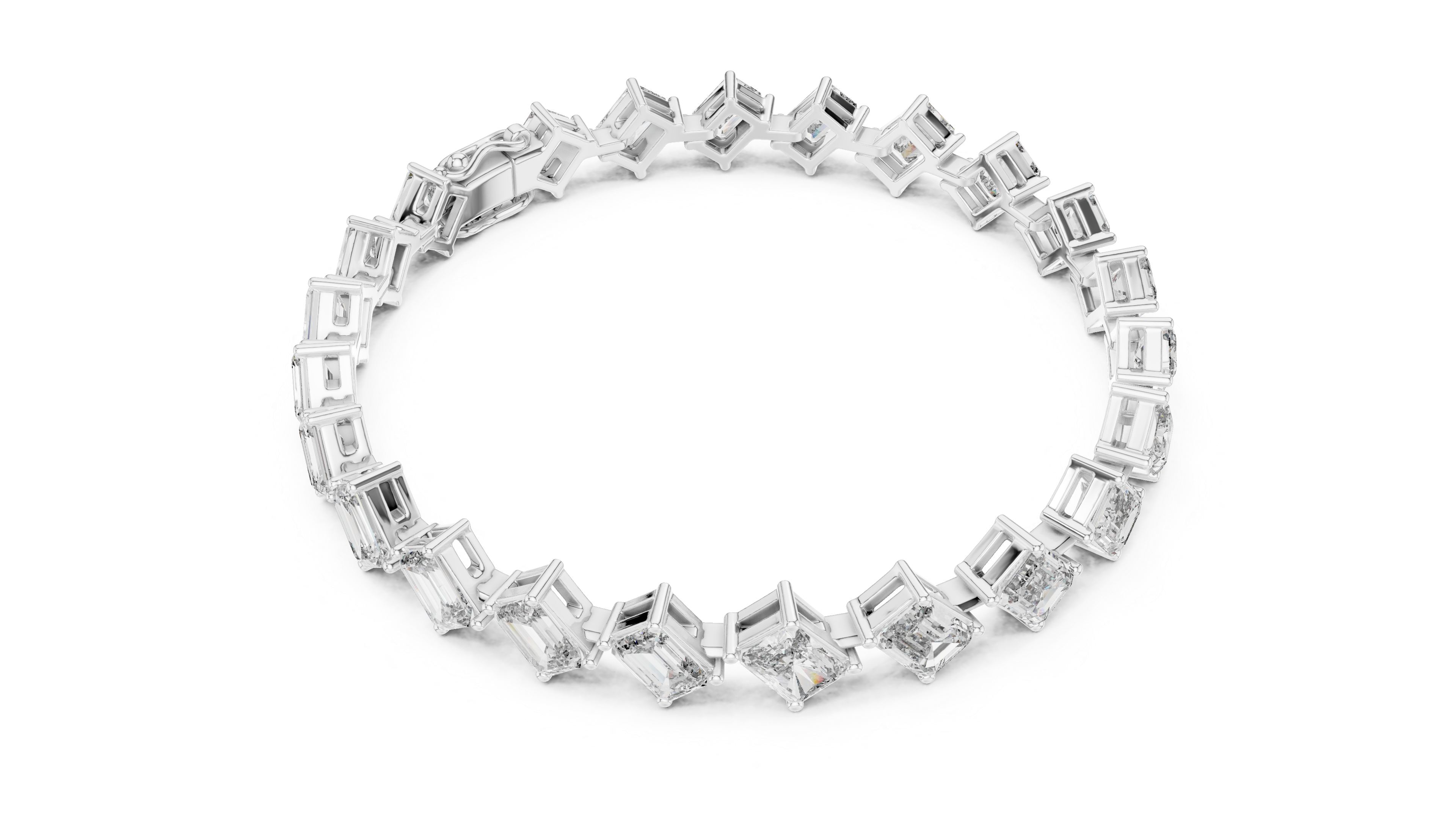 سوار سوليتير الزمرد in White Gold - VYKA Diamonds