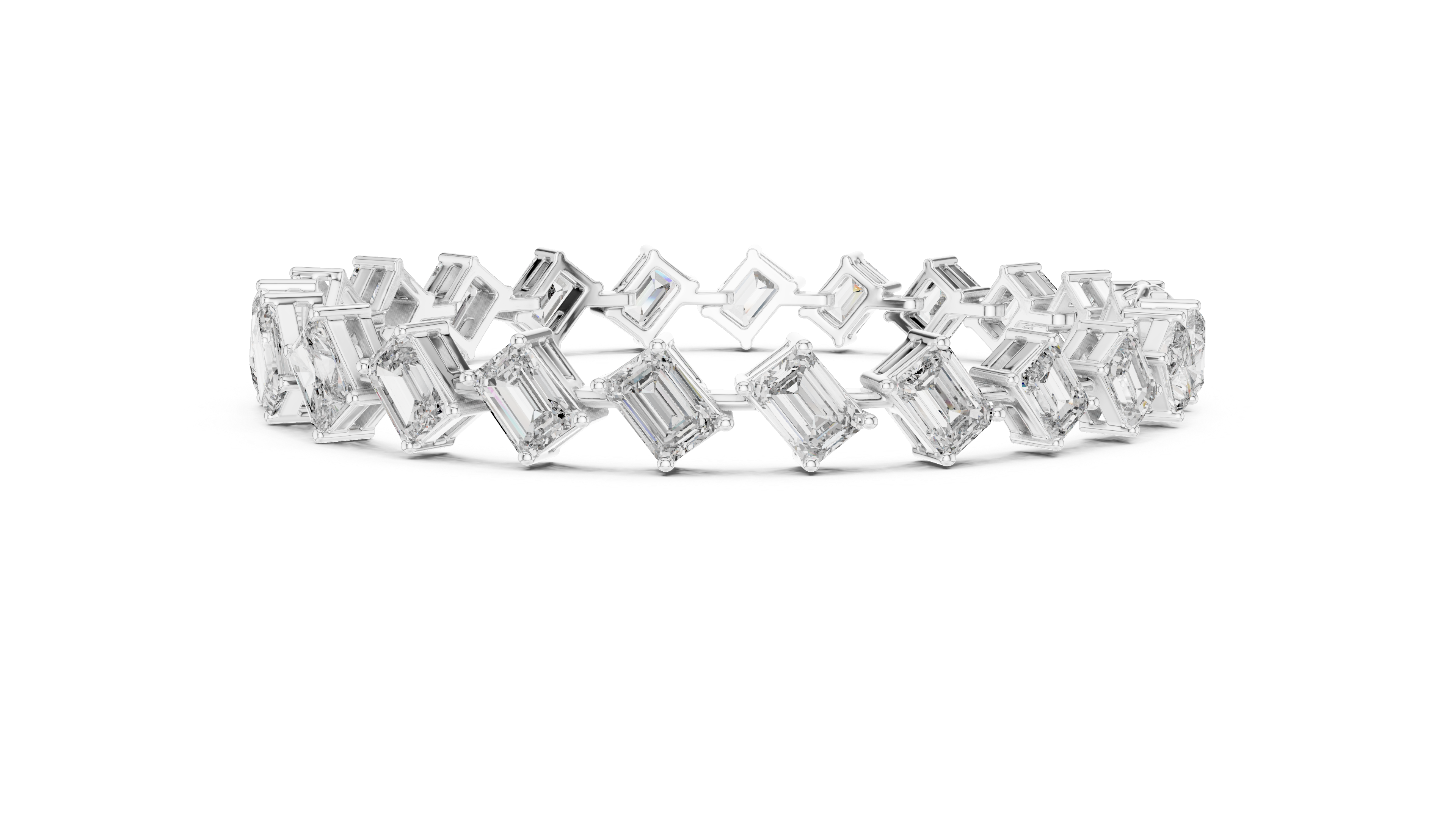 سوار سوليتير الزمرد in White Gold - VYKA Diamonds