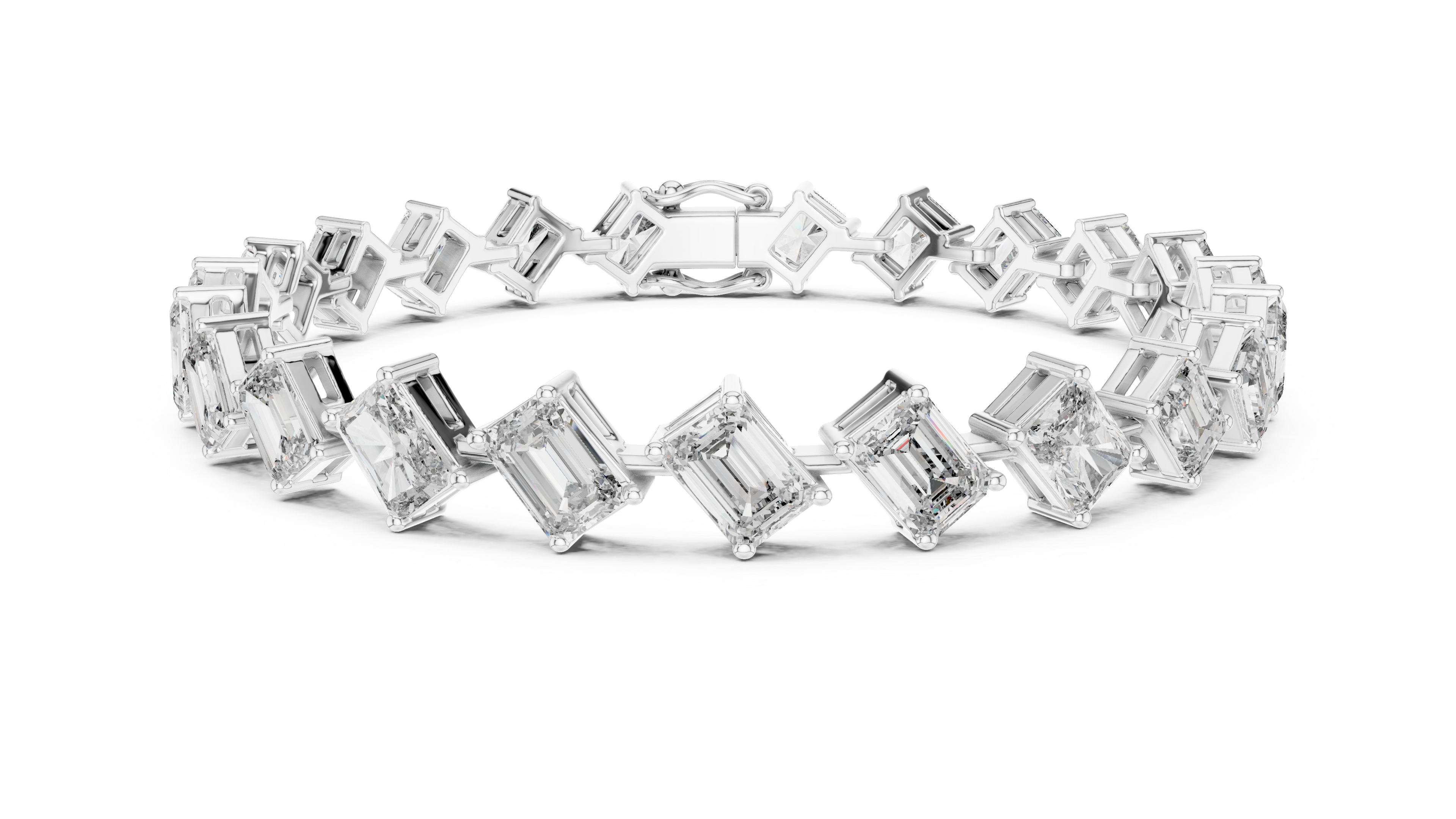سوار سوليتير الزمرد in White Gold - VYKA Diamonds