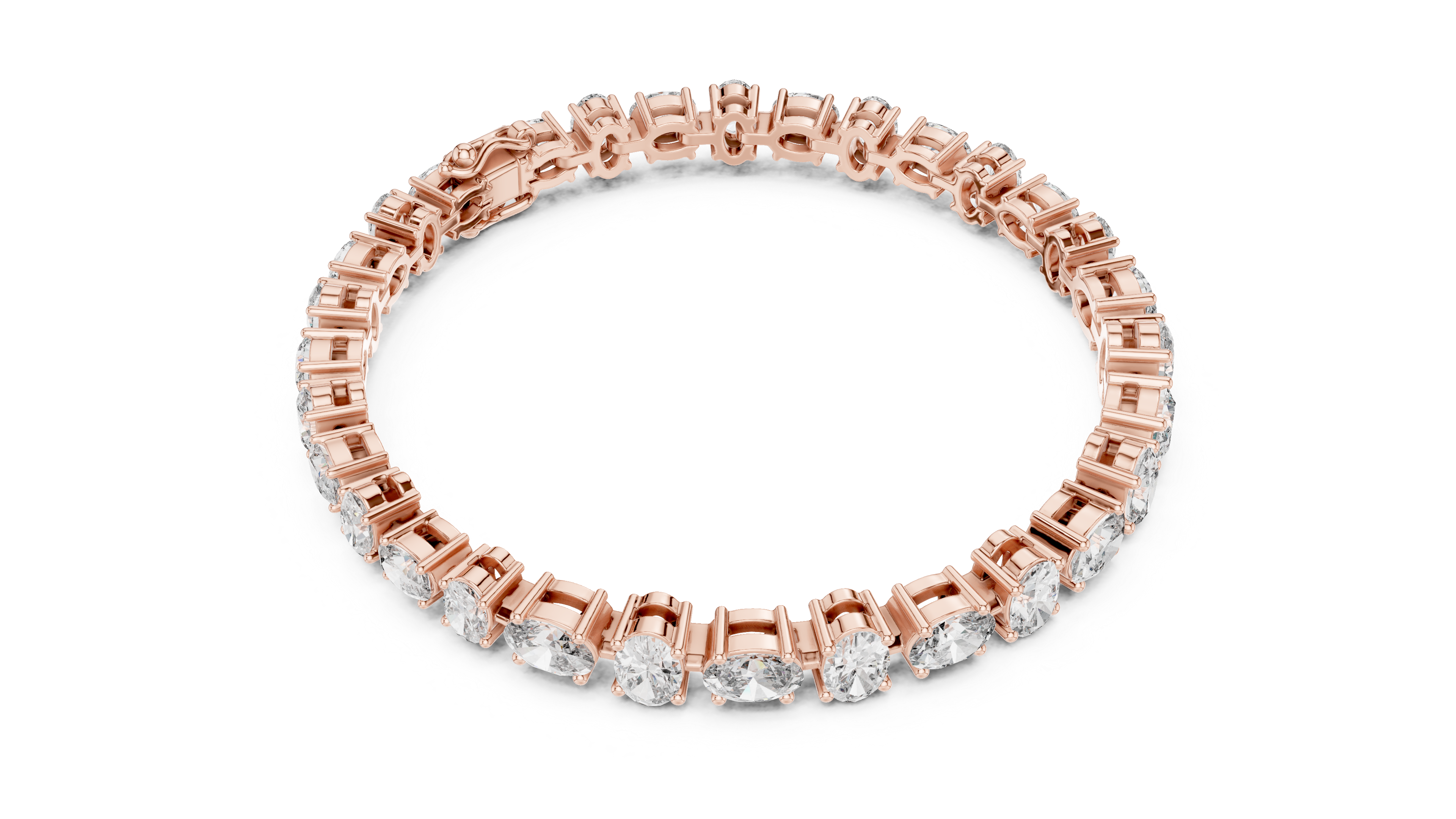 سوار بيضاوي سوليتير كوليت in Rose Gold - VYKA Diamonds