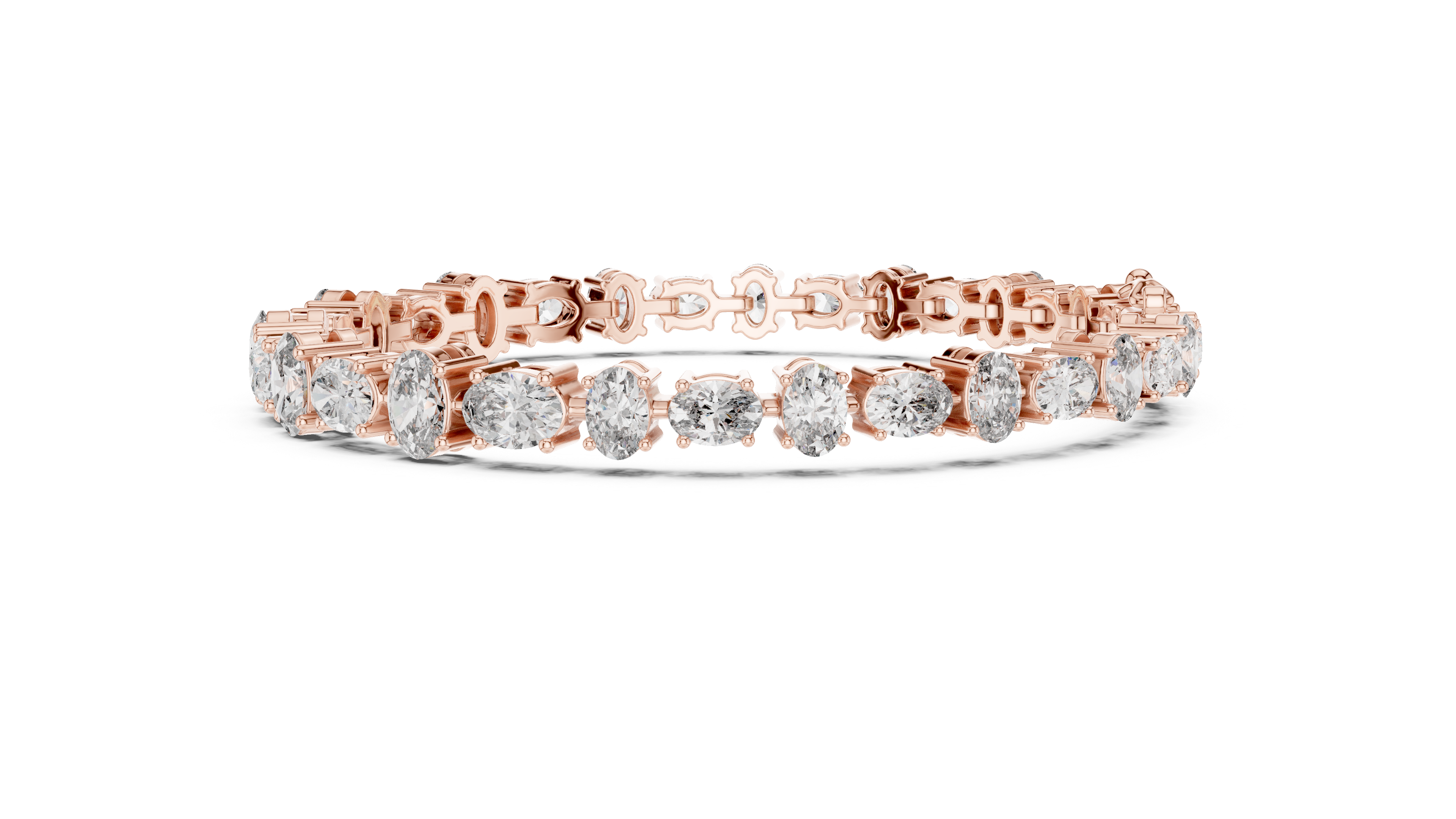 سوار بيضاوي سوليتير كوليت in Rose Gold - VYKA Diamonds