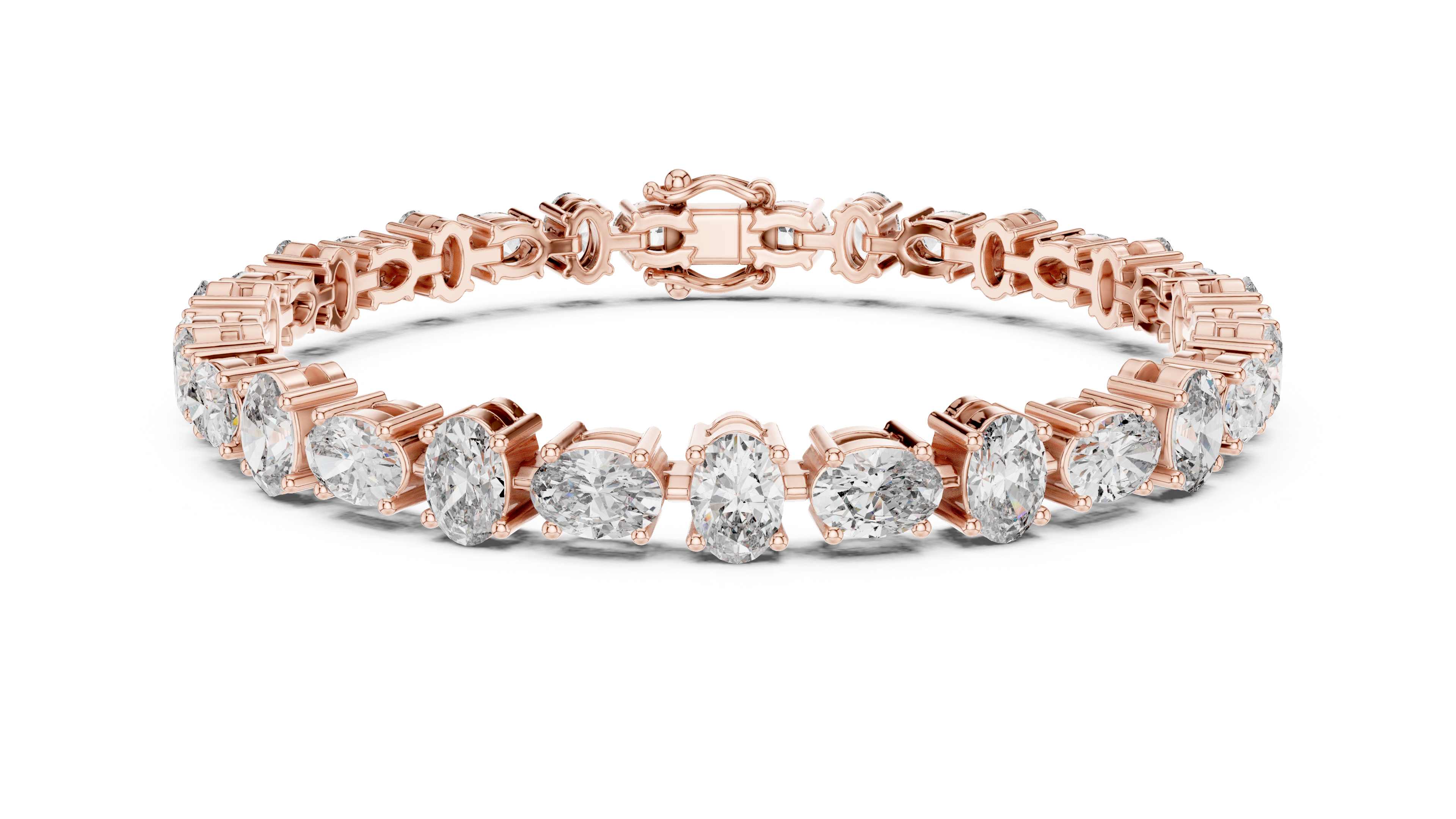 سوار بيضاوي سوليتير كوليت in Rose Gold - VYKA Diamonds