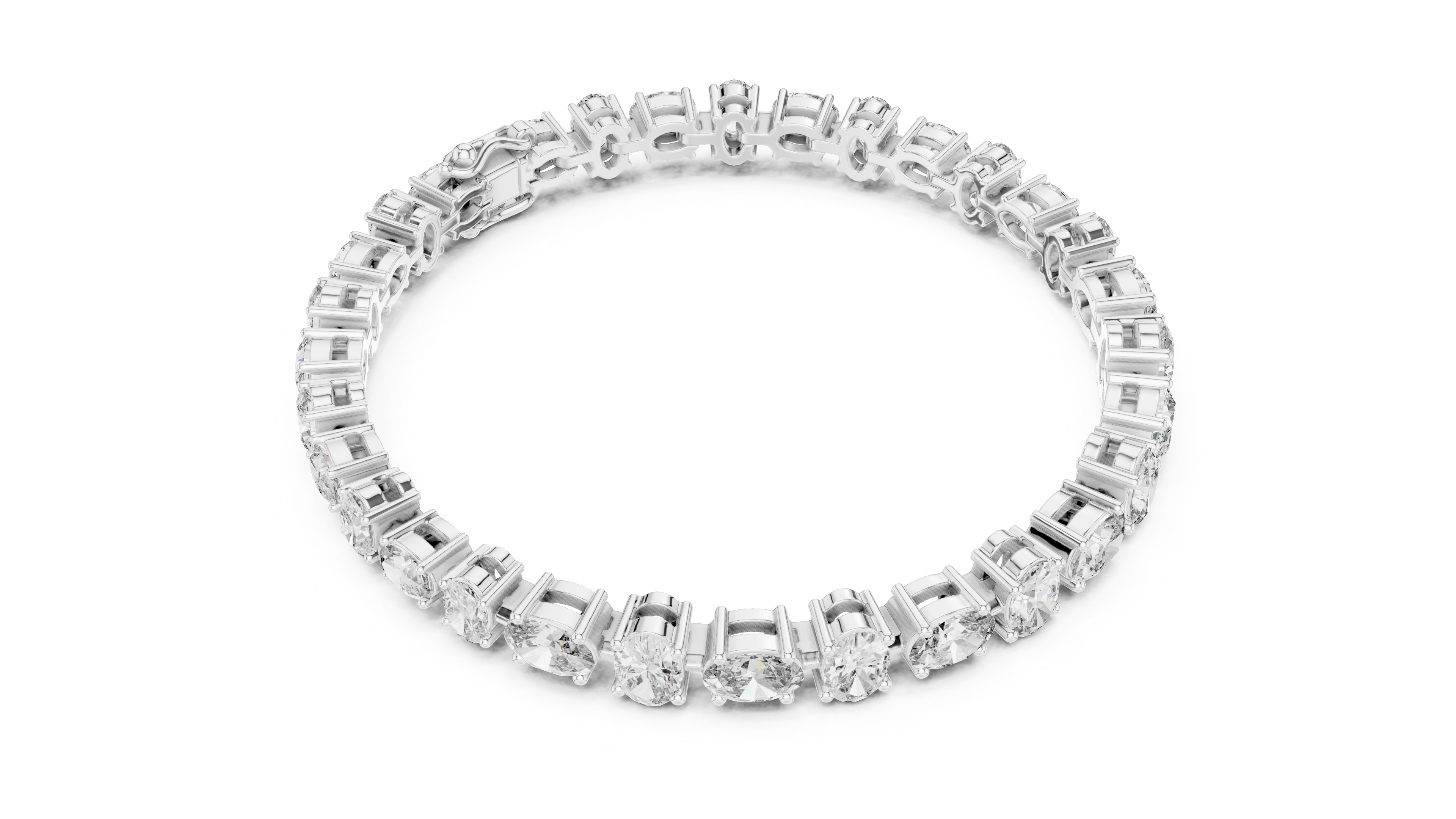 سوار بيضاوي سوليتير كوليت in White Gold - VYKA Diamonds