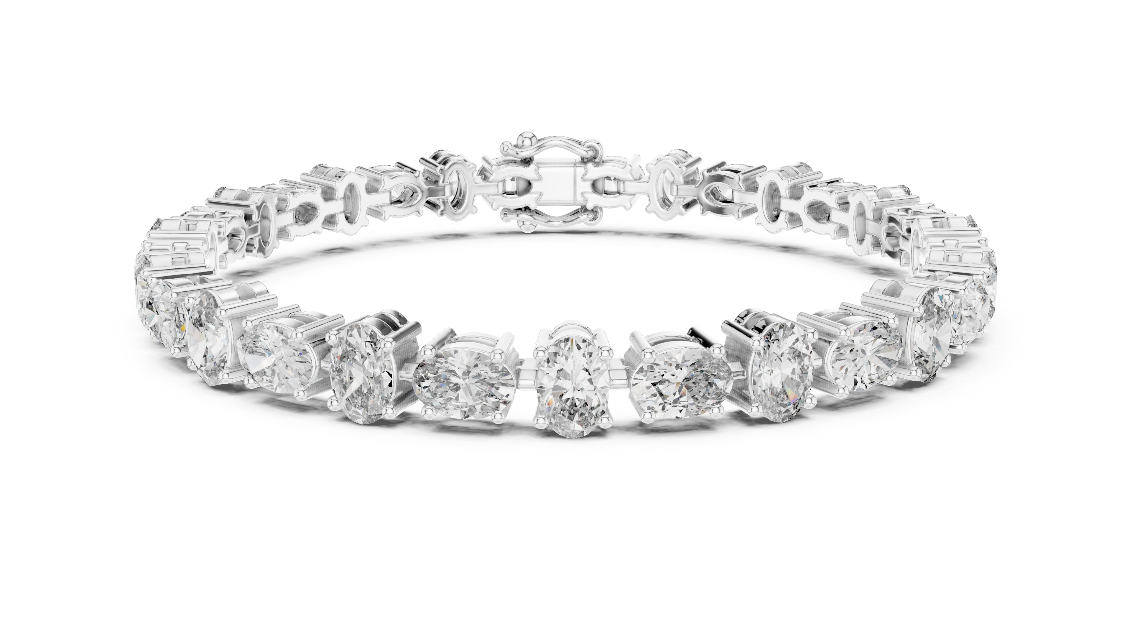 سوار بيضاوي سوليتير كوليت in White Gold - VYKA Diamonds