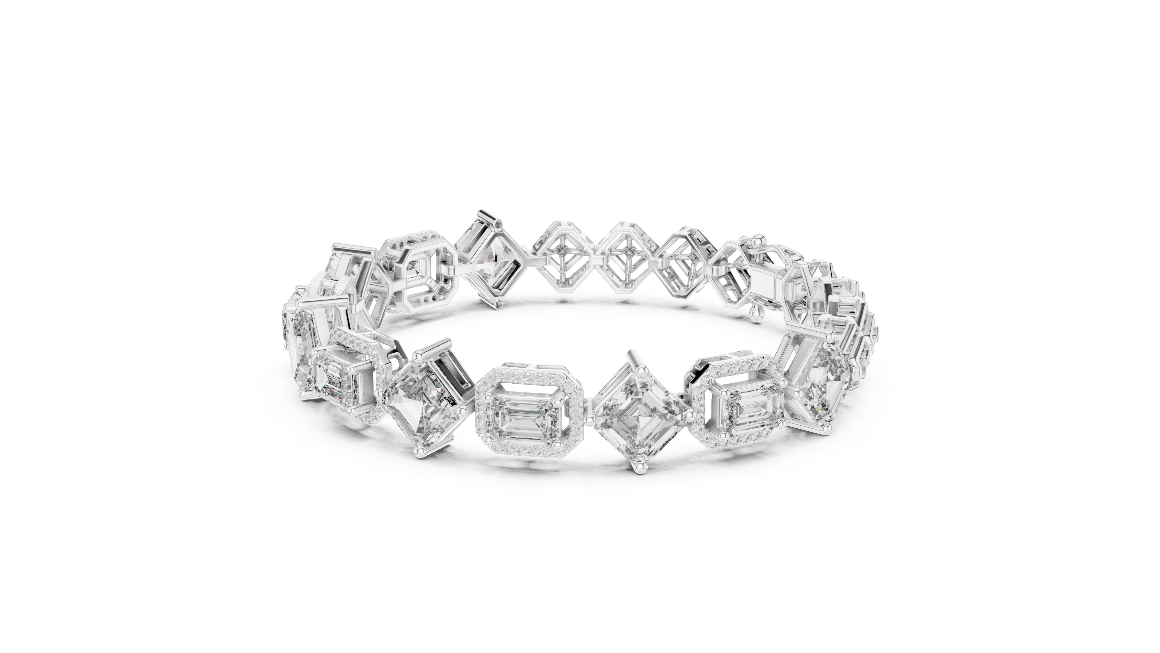 سوار إيمرالد بافيه in White Gold - VYKA Diamonds