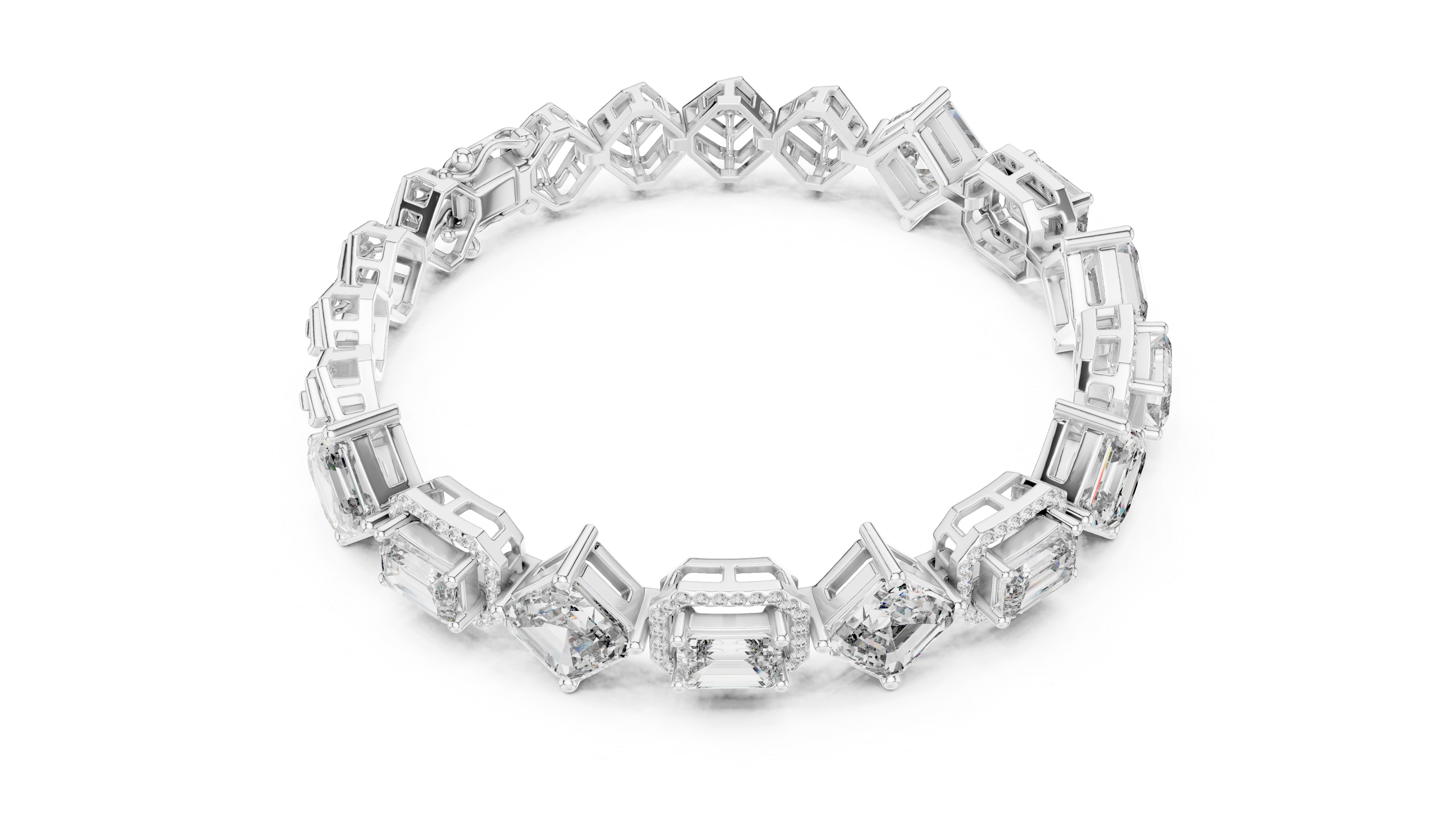 سوار إيمرالد بافيه in White Gold - VYKA Diamonds