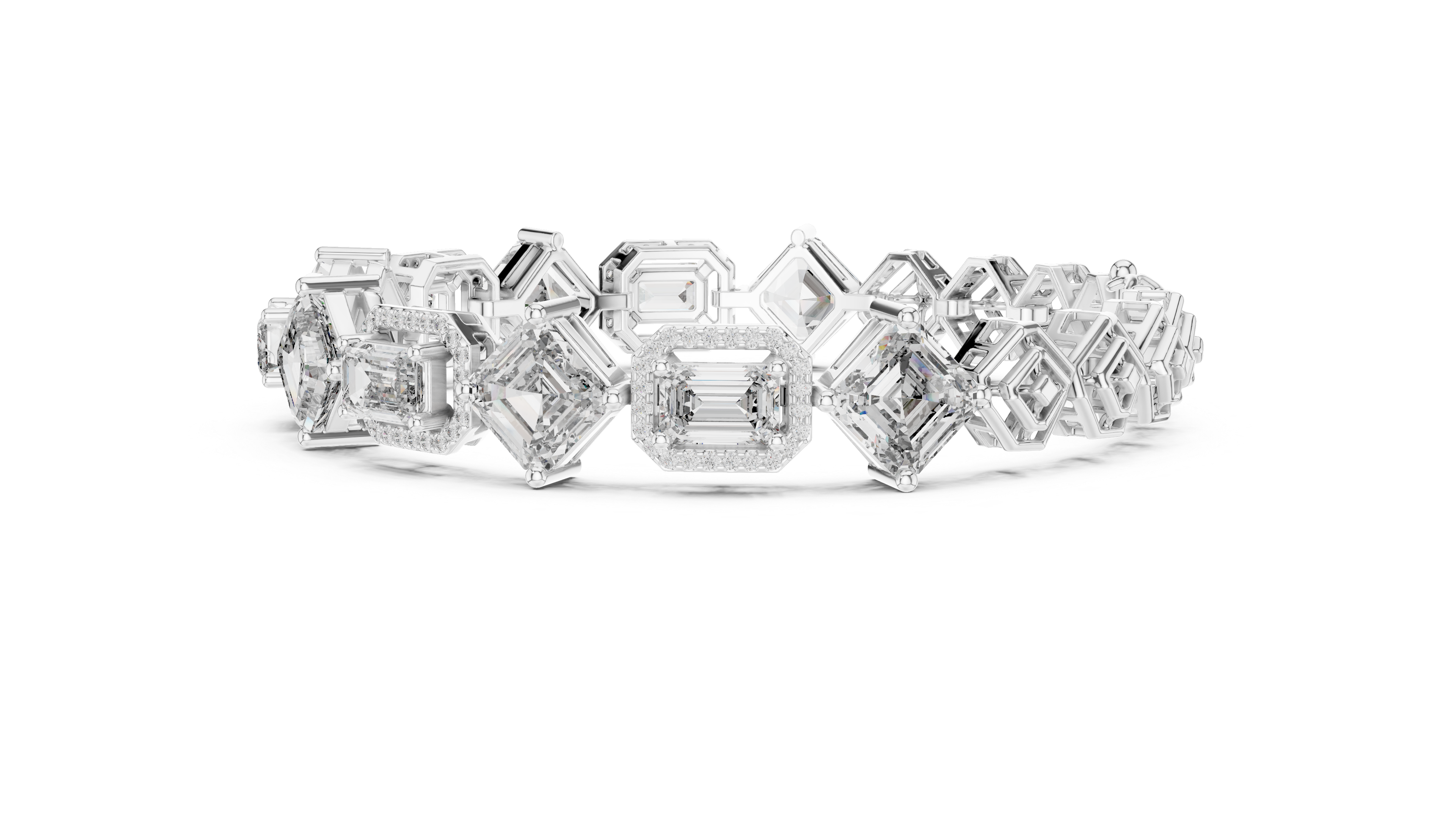 سوار إيمرالد بافيه in White Gold - VYKA Diamonds