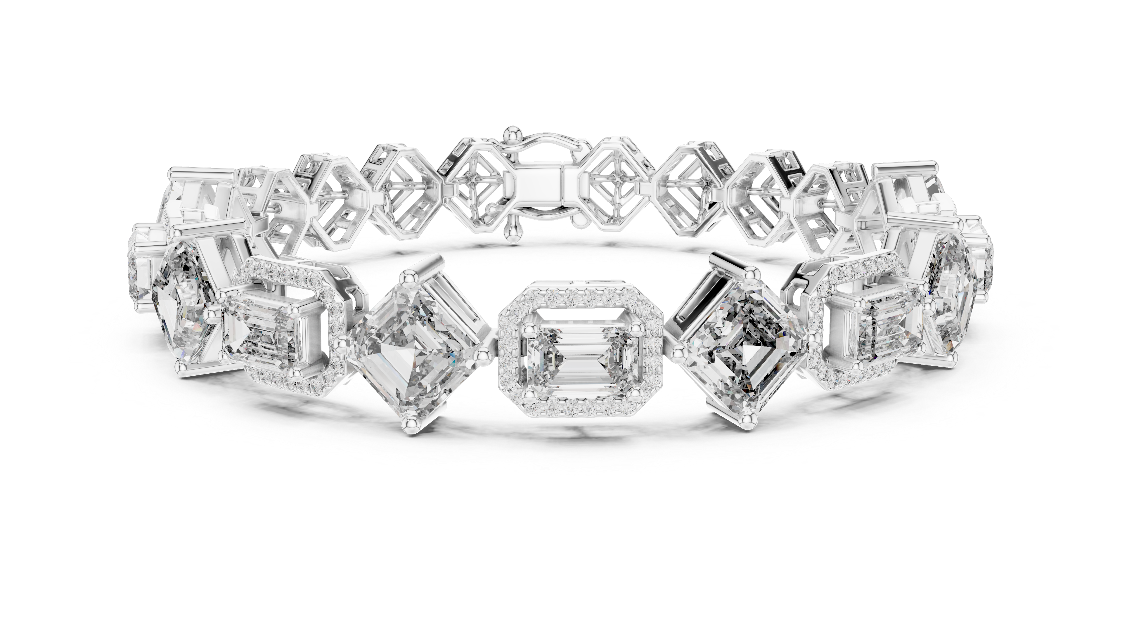 سوار إيمرالد بافيه in White Gold - VYKA Diamonds