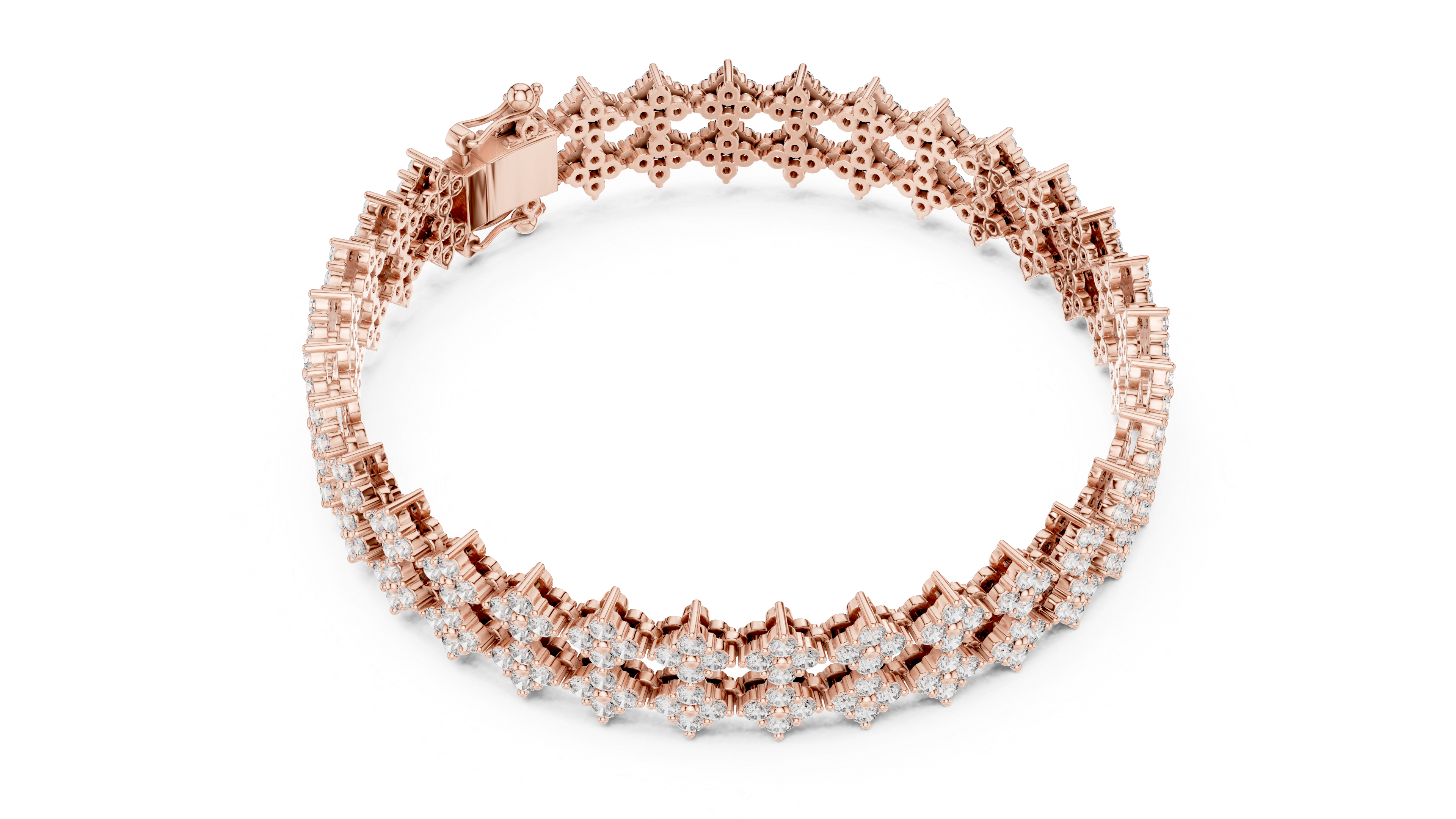 أسوارة بافيه دايموند داست in Rose Gold - VYKA Diamonds