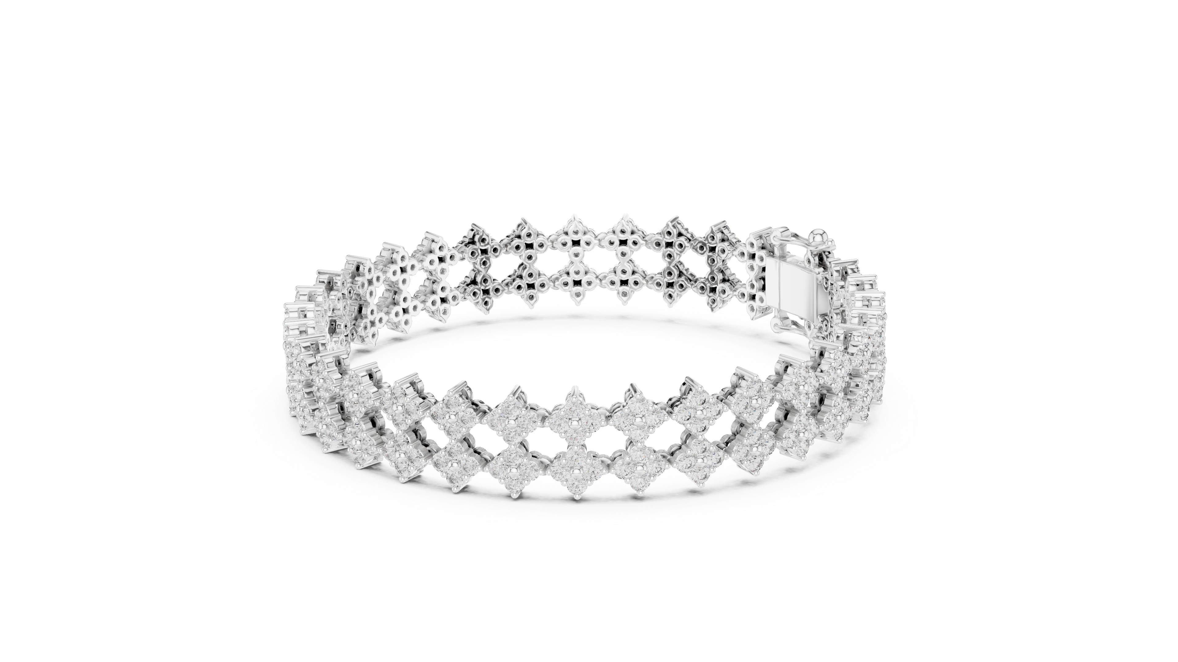 أسوارة بافيه دايموند داست in White Gold - VYKA Diamonds