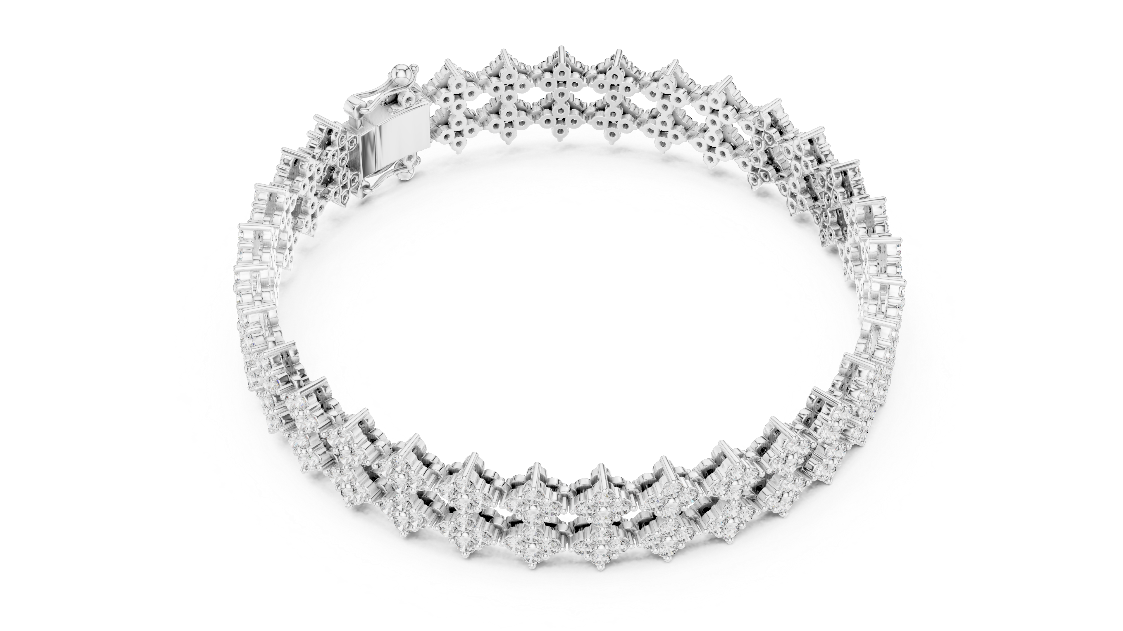 أسوارة بافيه دايموند داست in White Gold - VYKA Diamonds