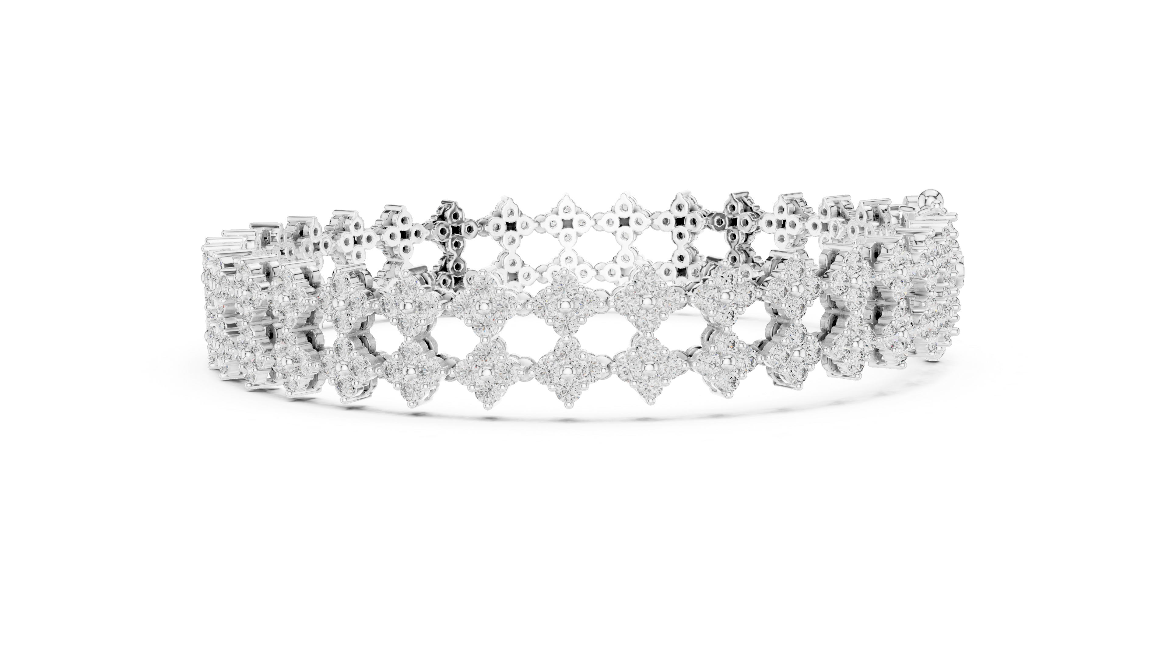 أسوارة بافيه دايموند داست in White Gold - VYKA Diamonds