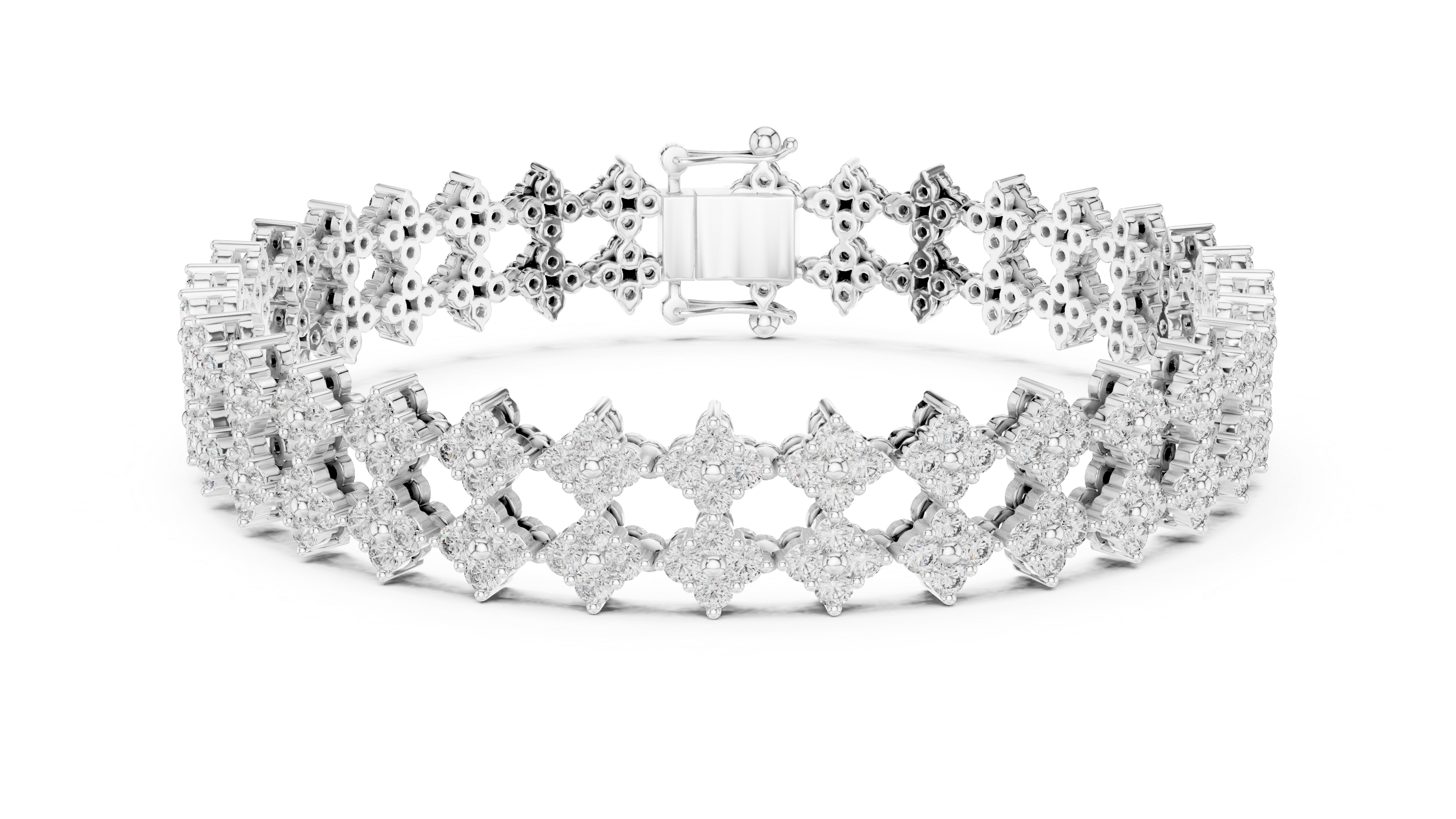 أسوارة بافيه دايموند داست in White Gold - VYKA Diamonds