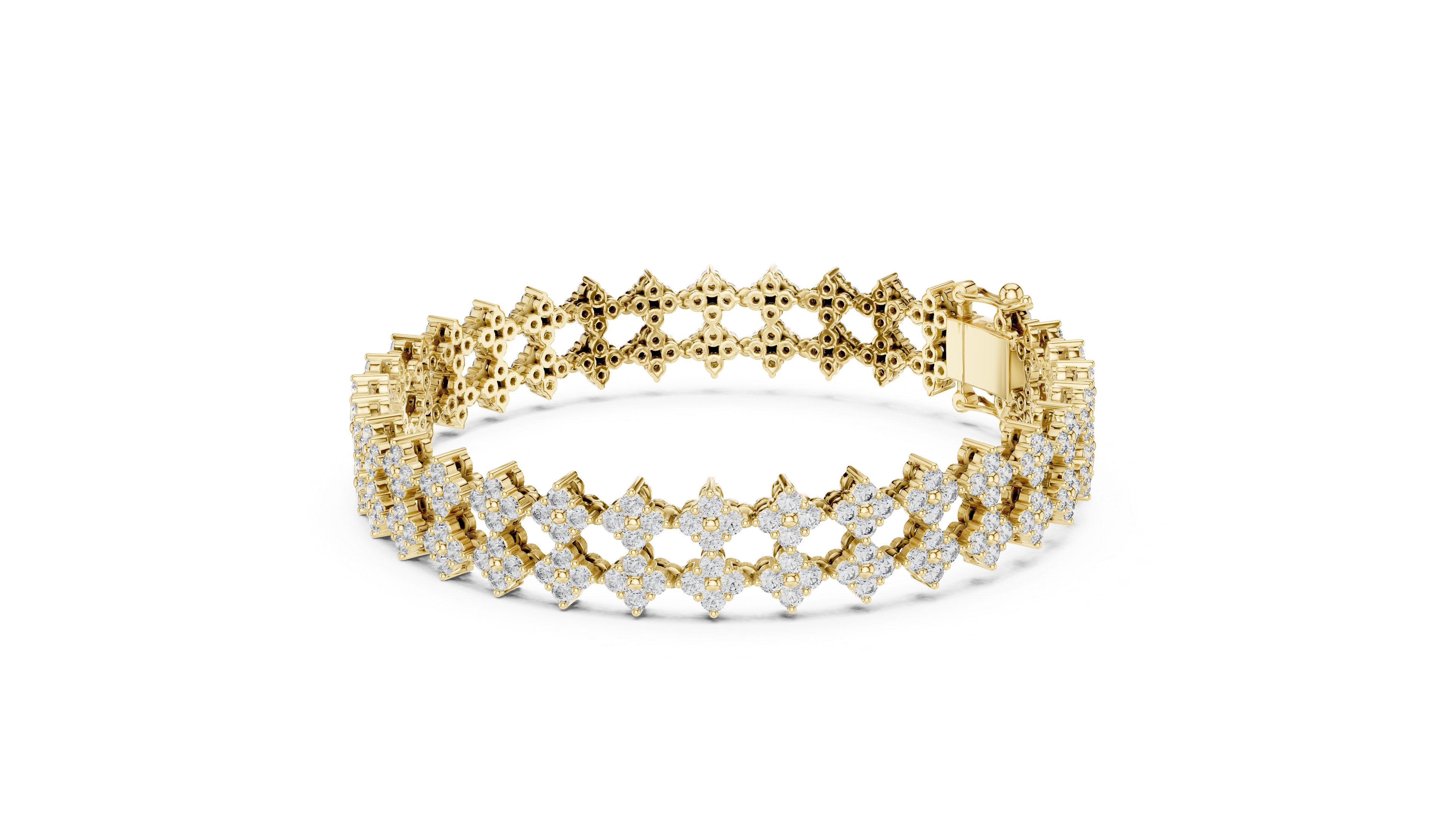 أسوارة بافيه دايموند داست in Yellow Gold - VYKA Diamonds