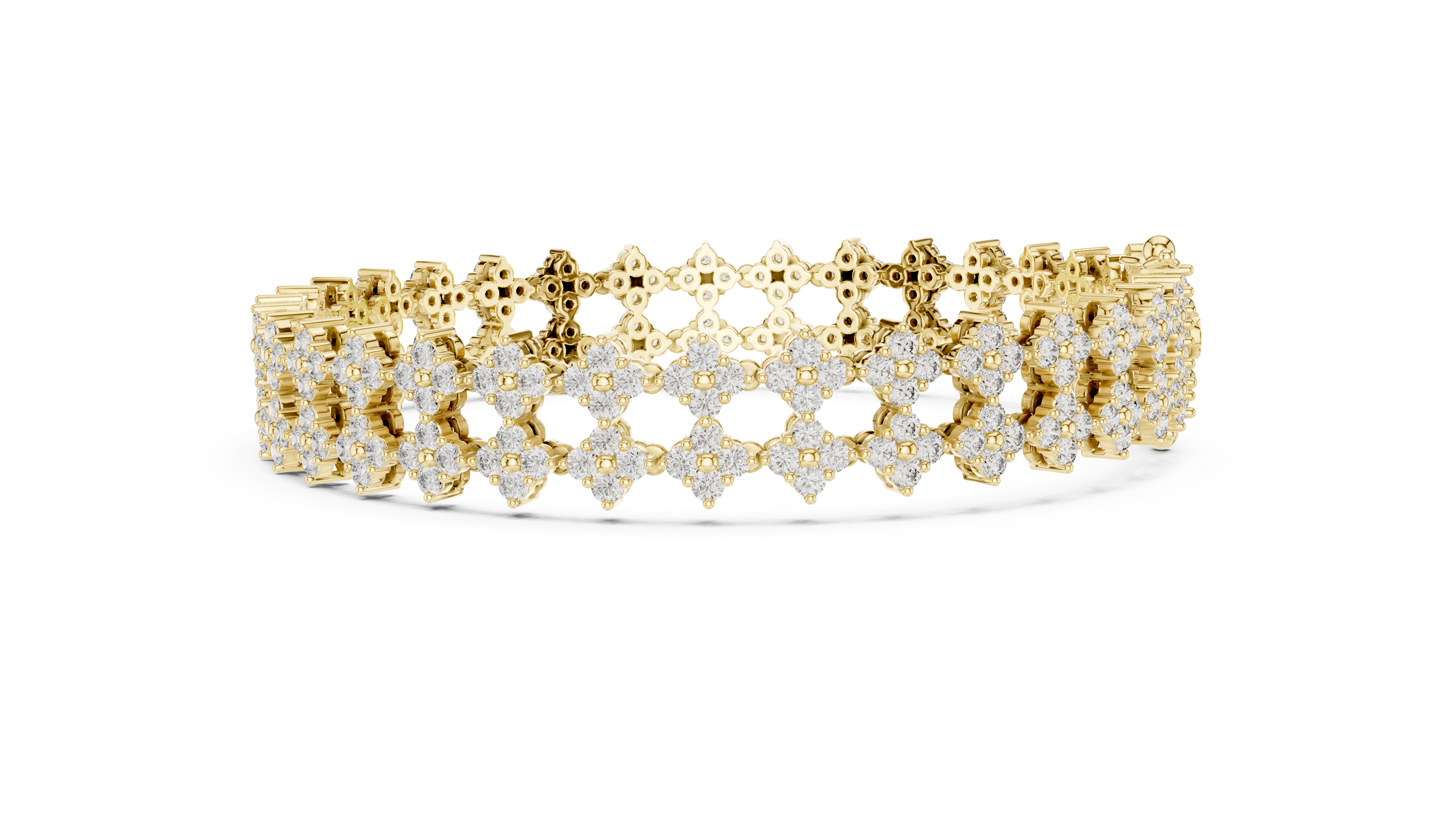 أسوارة بافيه دايموند داست in Yellow Gold - VYKA Diamonds