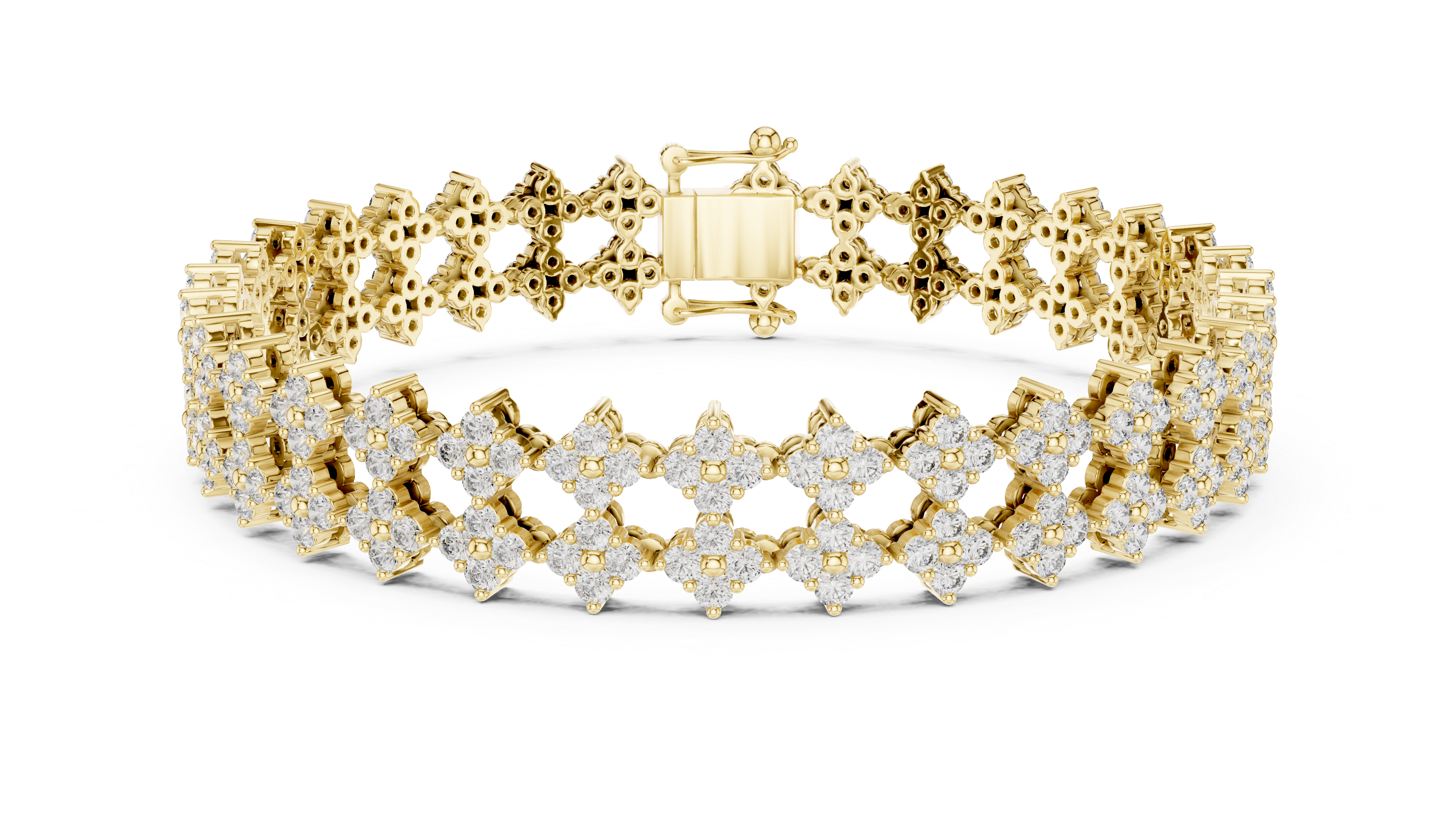 أسوارة بافيه دايموند داست in Yellow Gold - VYKA Diamonds