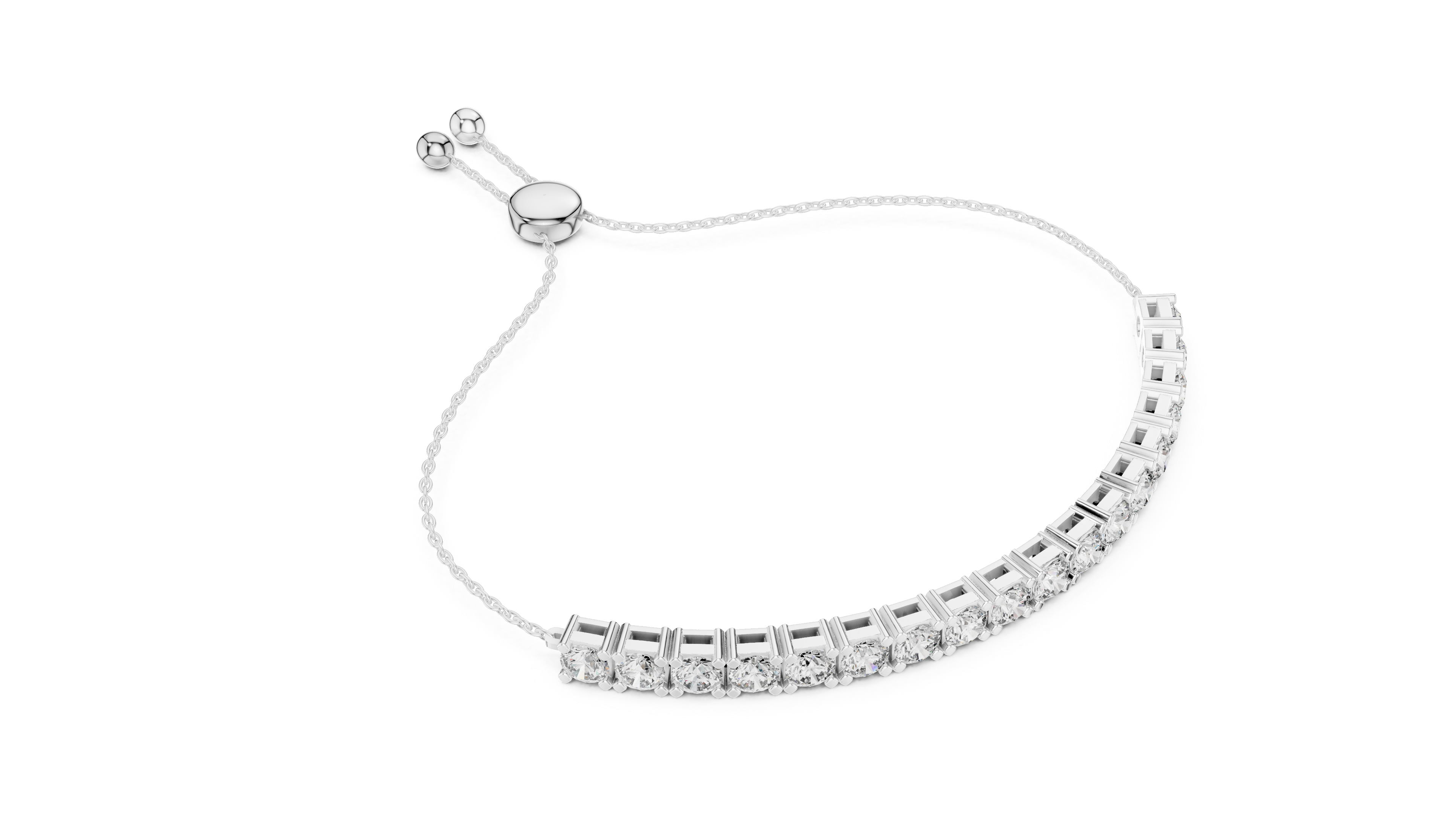 سوار كوليت ستيشن in White Gold - VYKA Diamonds