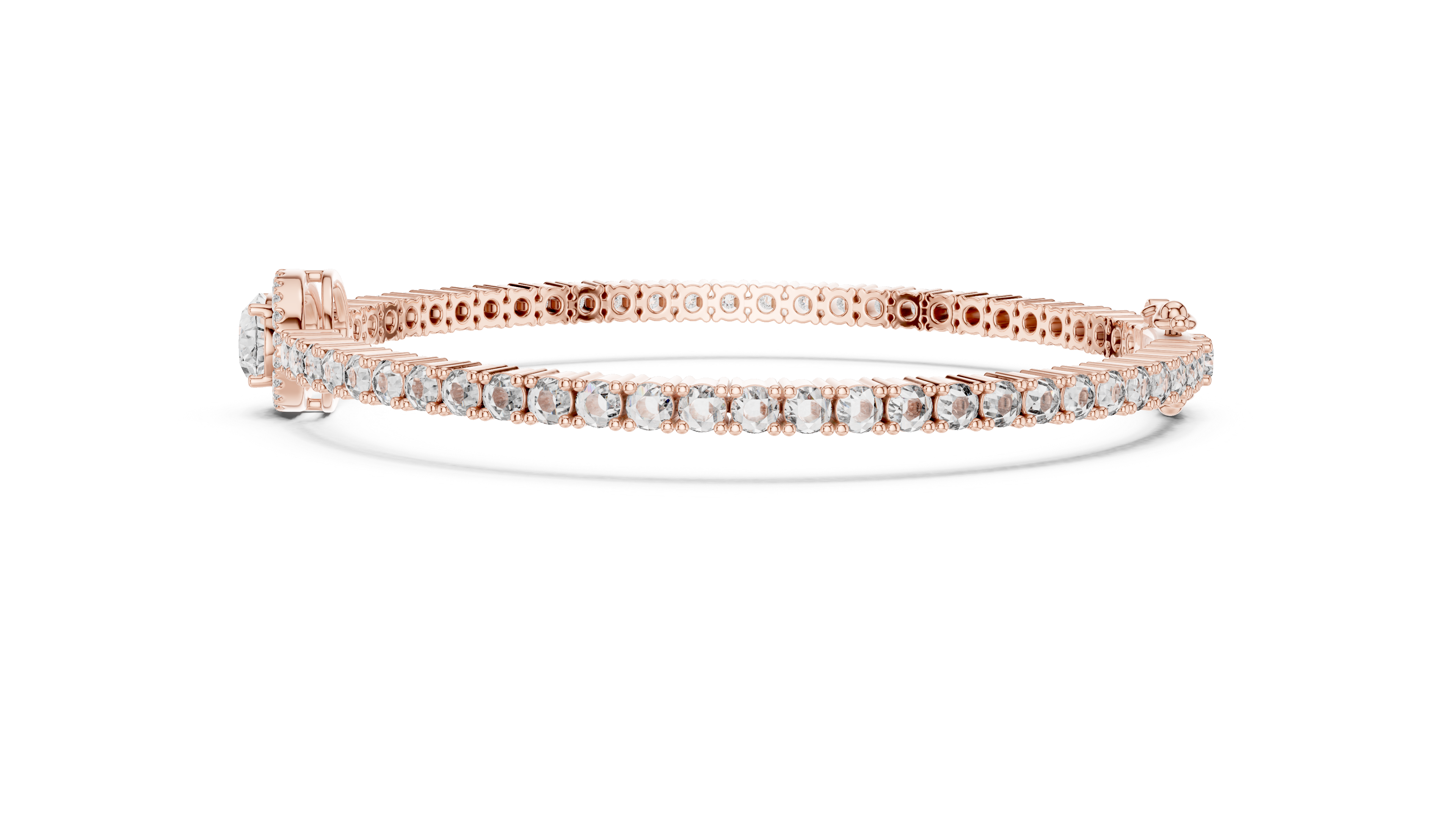سوار دقيق مرصع محطة in Rose Gold - VYKA Diamonds