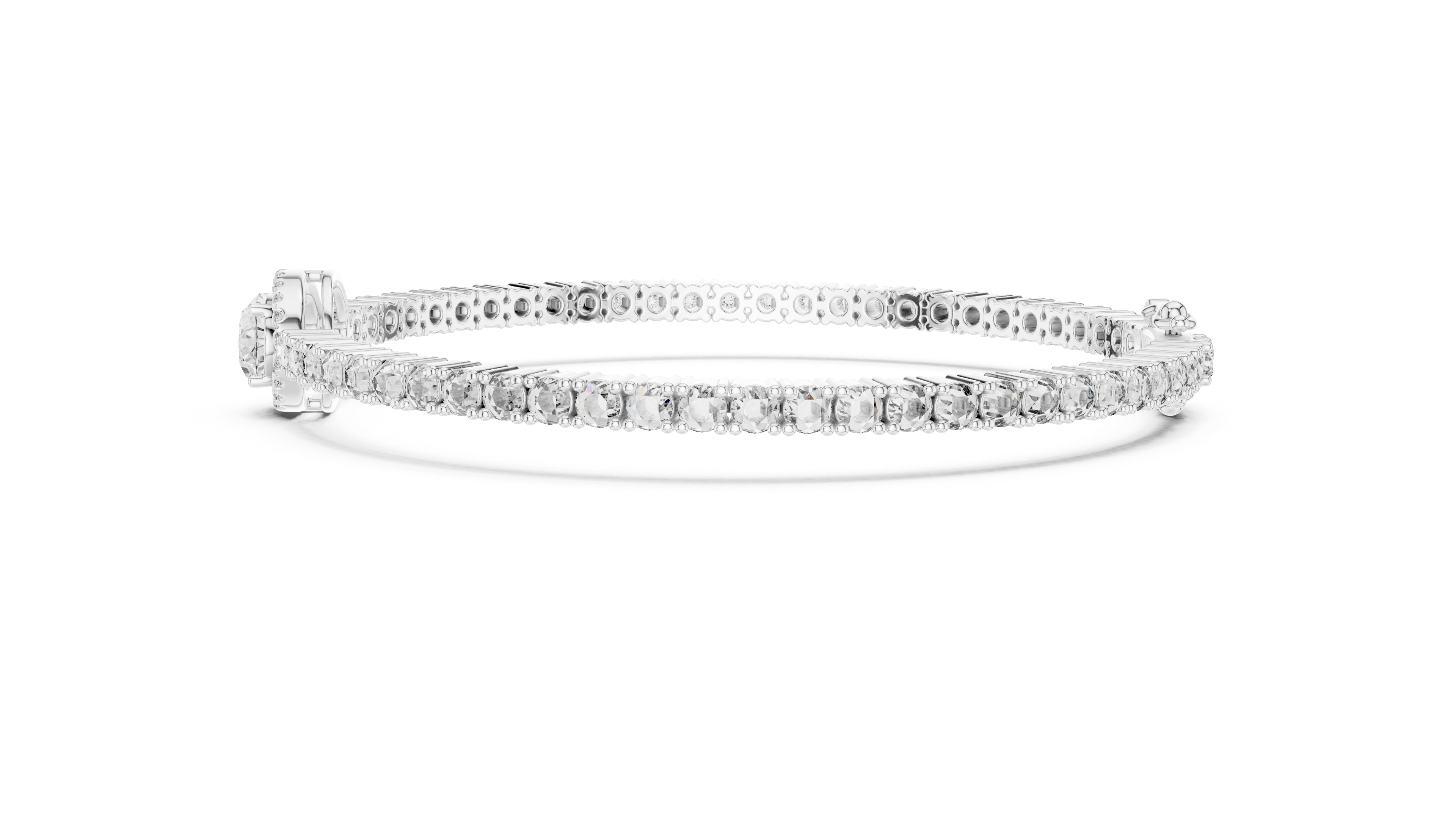 سوار دقيق مرصع محطة in White Gold - VYKA Diamonds