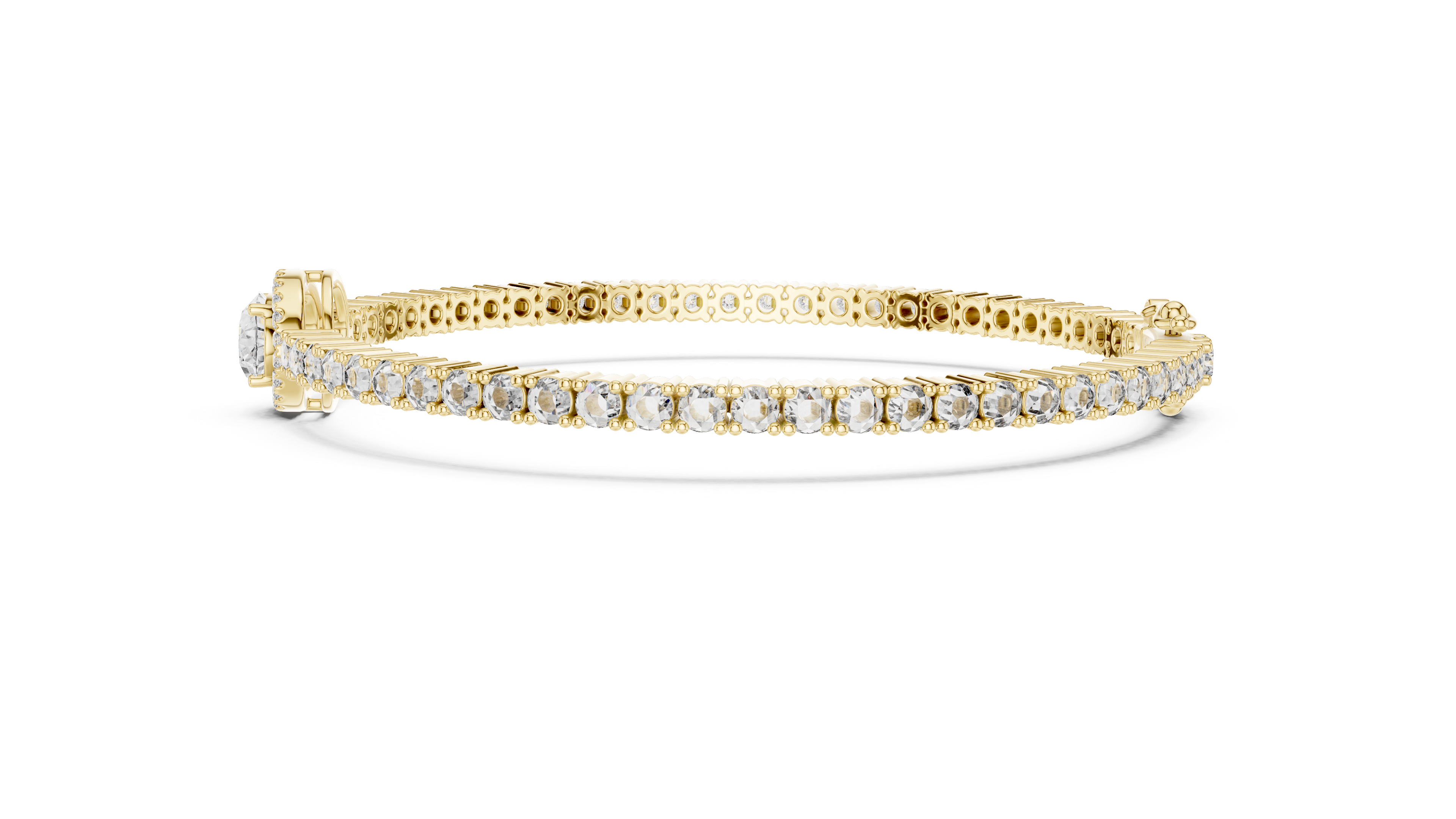 سوار دقيق مرصع محطة in Yellow Gold - VYKA Diamonds