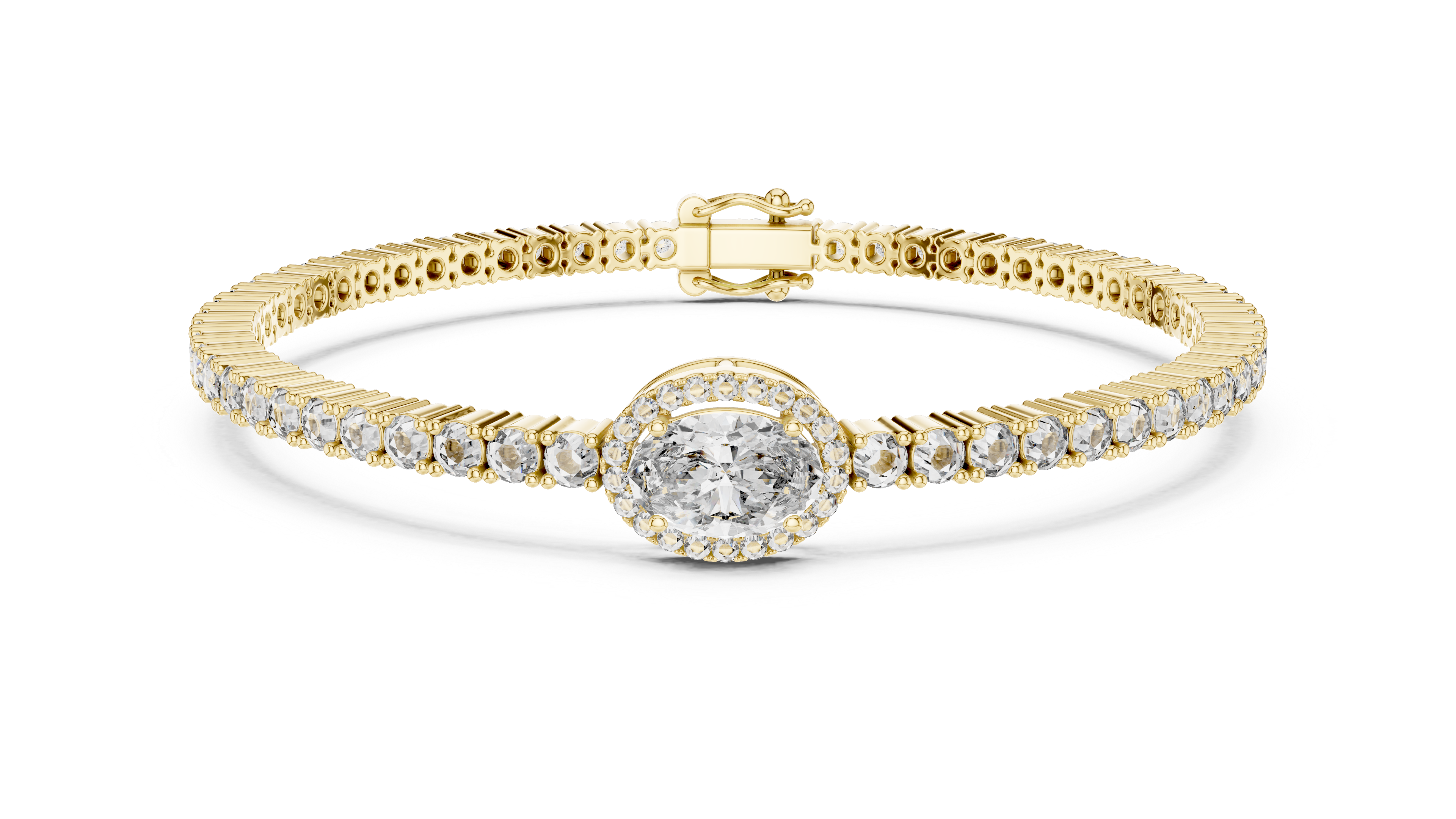 سوار دقيق مرصع محطة in Yellow Gold - VYKA Diamonds