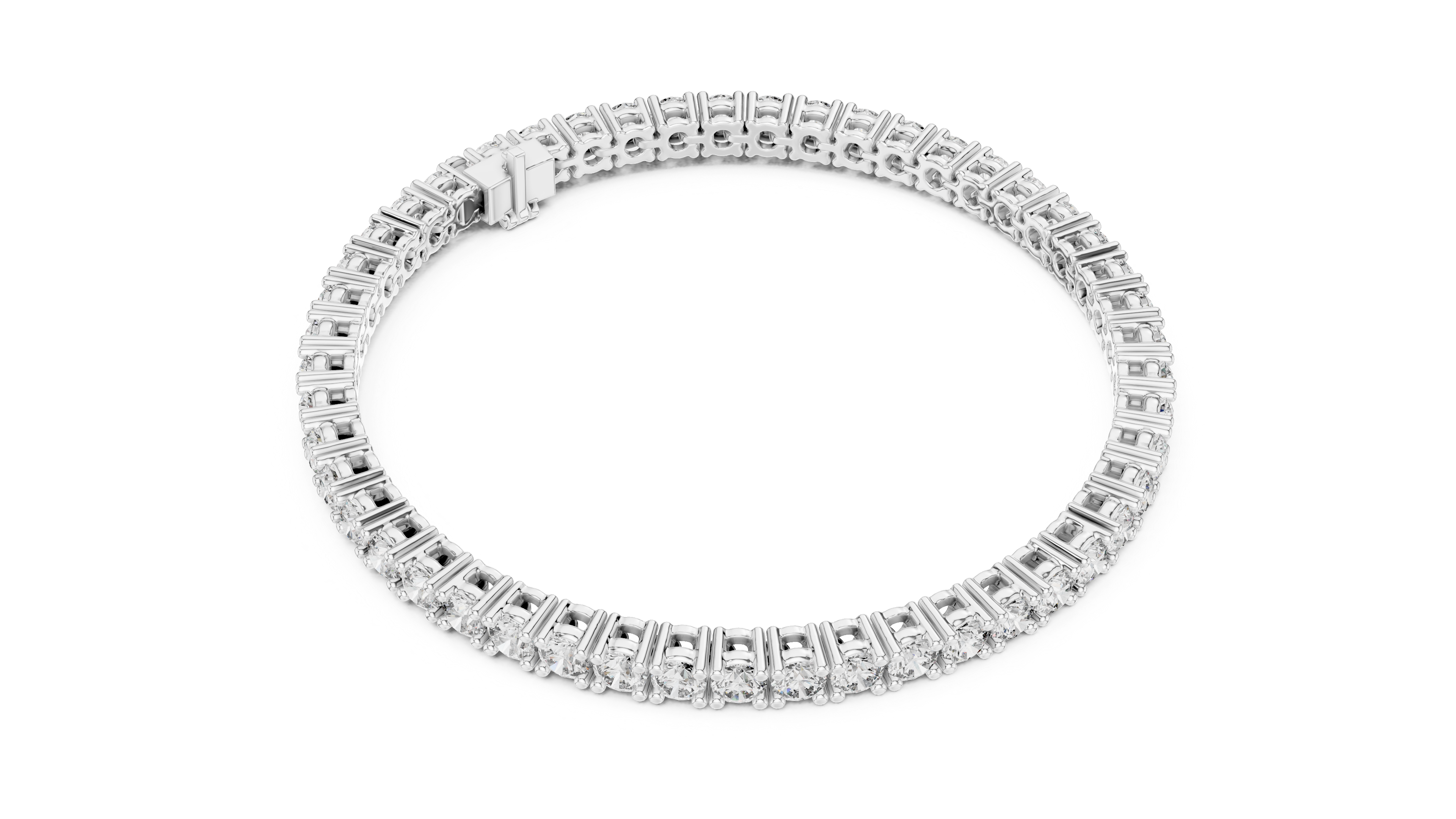 سوار بانجل مرصع بالألماس صغير الكوليت in White Gold - VYKA Diamonds